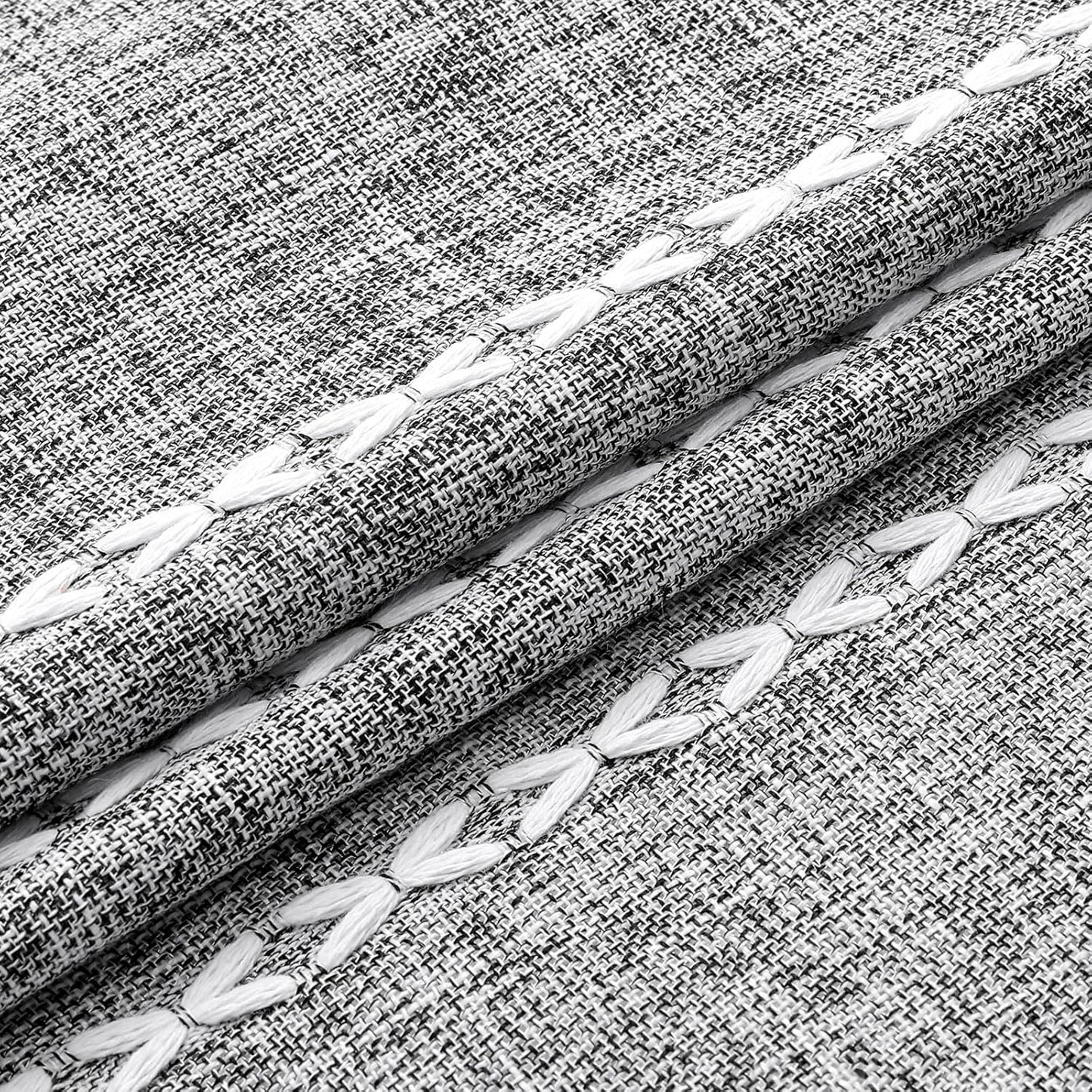 MitoVilla Boho Extra Long Shower Curtain 72 x 96, Darkgrey Modern Farmhouse 96 inch XL Polyester Linen Texture Tassel Fabric Shower Curtain Set with Hooks for Cottagecore Country Bathroom Decor