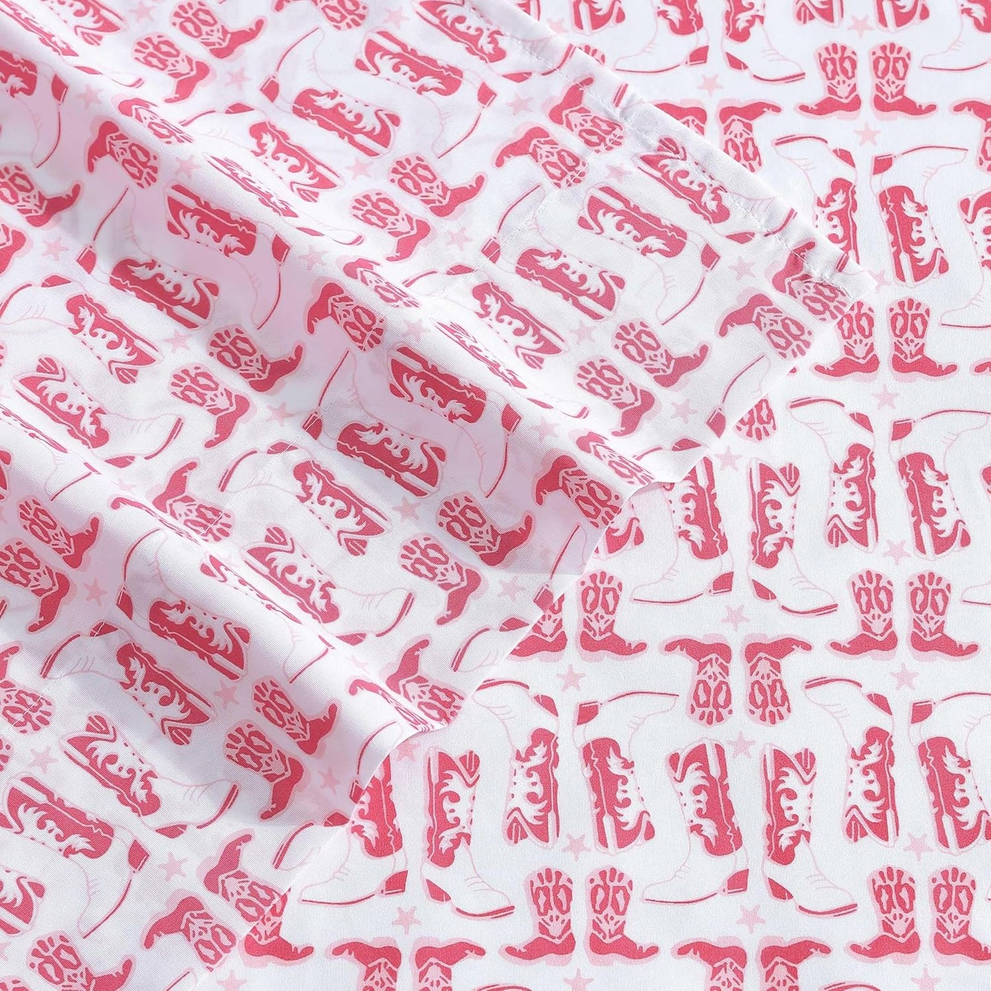 Wrangler - King Bed Sheets, Ultra-Soft & Lightweight Bedding with Matching Pillowcases, Lightweight Bed Set for All Season Comfort, Oeko-Tex Certified (Knockin Boots Pink)