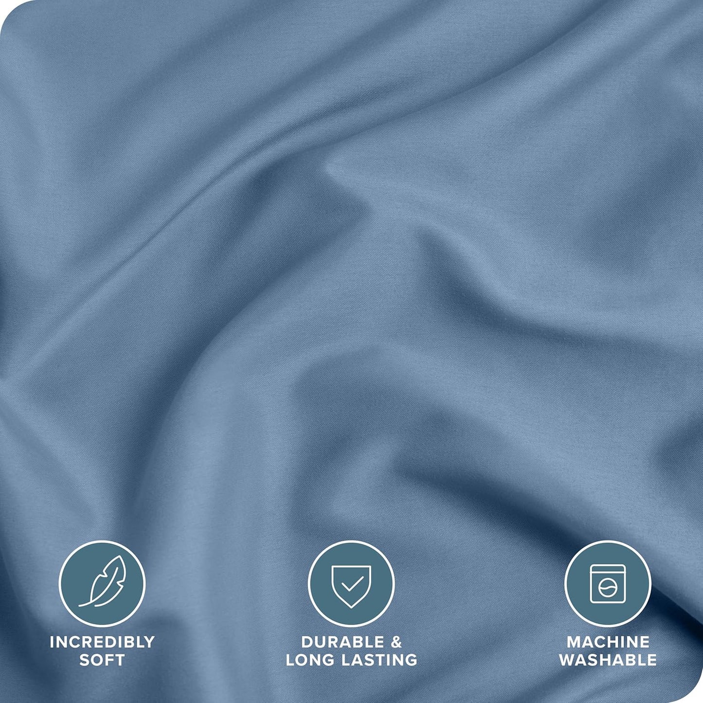 Bare Home Bedding Duvet Cover Queen Size - Premium 1800 Super Soft Collection - Lightweight, Cooling Duvet Cover - Soft Breathable Bedding (Queen, Coronet Blue)