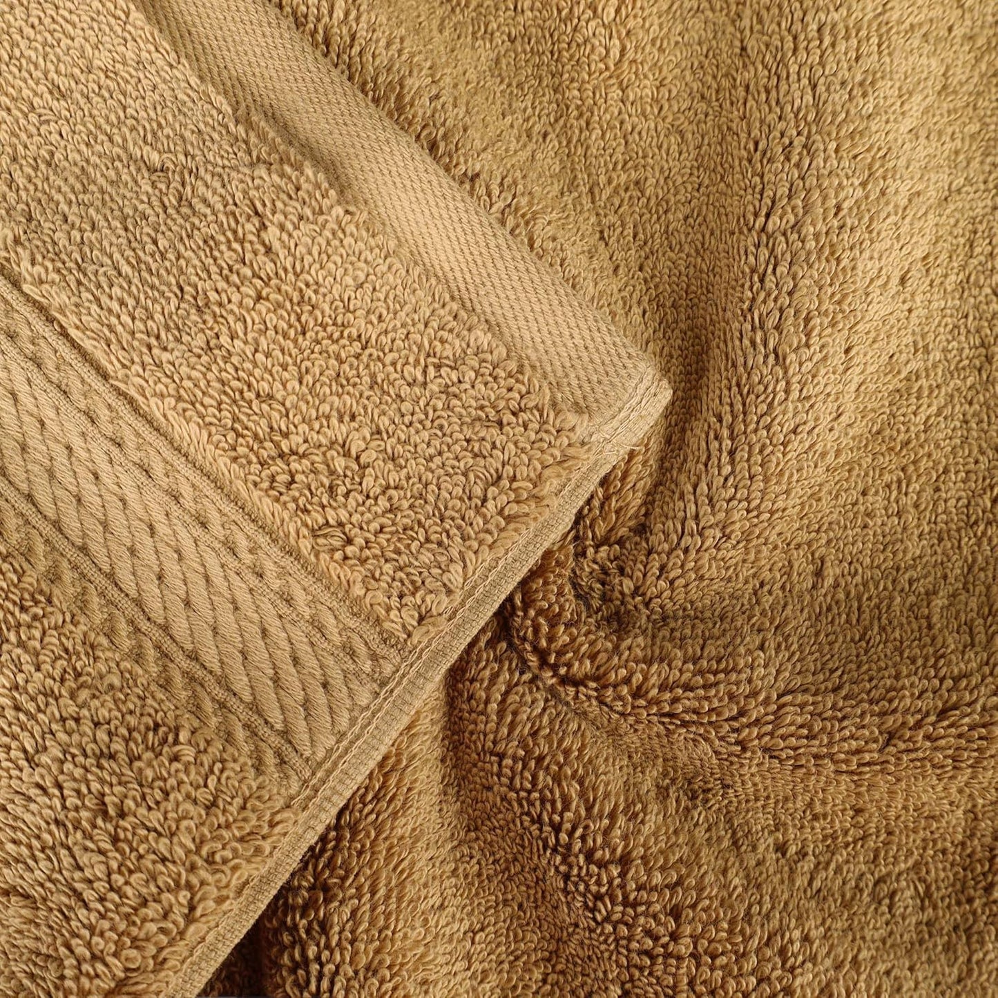 SUPERIOR Egyptian Cotton Pile 9 Piece Towel Set, Includes 3 Bath, 3 Hand, 3 Face Towels/Washcloths, Ultra Soft Luxury Towels, Thick Plush Essentials, Guest Bath, Spa, Hotel Bathroom, Toast