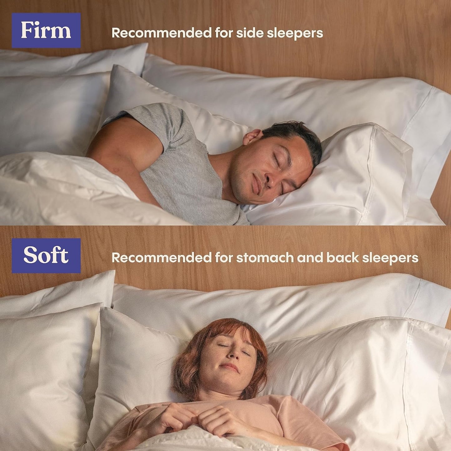 FluffCo Zen Fluff Pillows - Down Alternative - King Bed Pillow for Sleeping Made in USA - Luxury Hotel-Quality Pillow - Gift for Home - 100% Cotton, 300 Thread Count (King Size 1 Pack)