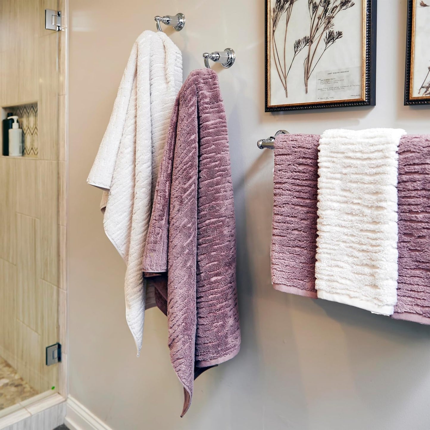 SKL Home CloudSoft Cotton Luxury 4 Pc Bath Towel Set, Plum