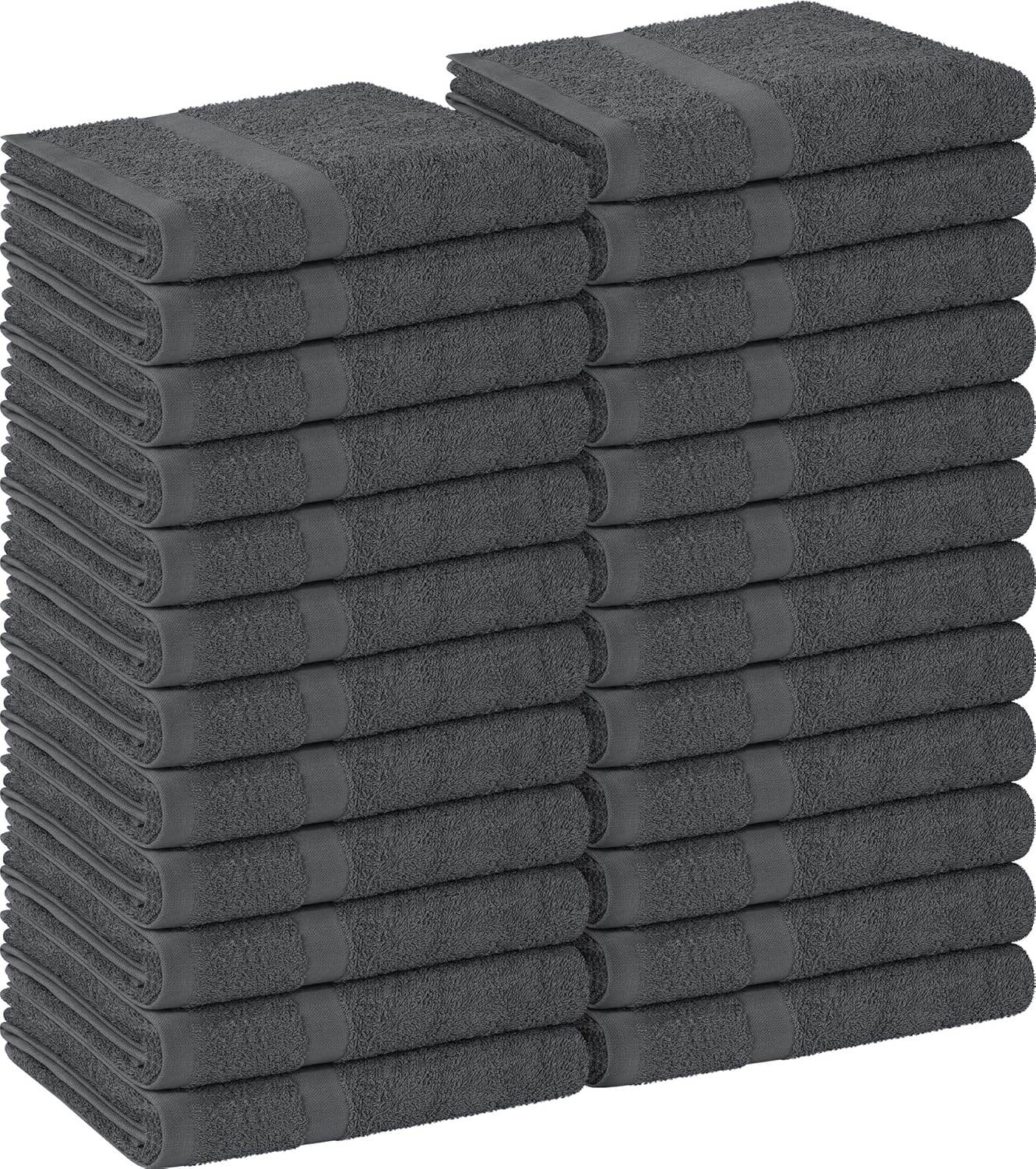 Utopia Towels, Salon Towel, Pack of 24, Not Bleach Proof, 16 by 27 Inches, Highly Absorbent Cotton Towels for Hand, Gym, Beauty, Spa, and Home Hair Care, Grey