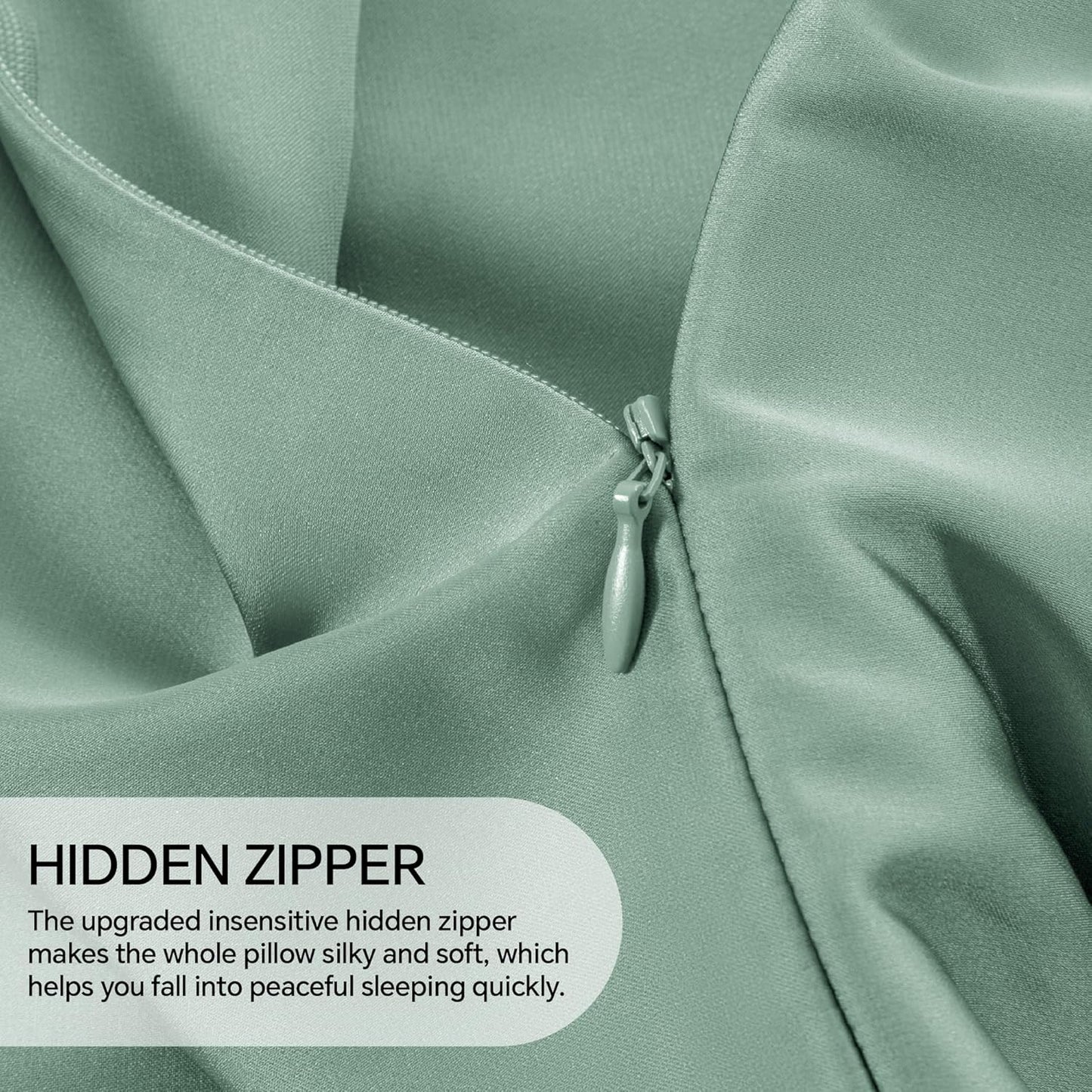 INFIIXSO Mulberry Silk Pillow Case King Size, Silk Pillowcase with Hidden Zipper 20"x36", Extraordinary Smooth and Soft Pillow Cases for Hair and Skin(Mint Green, 1 Pack)