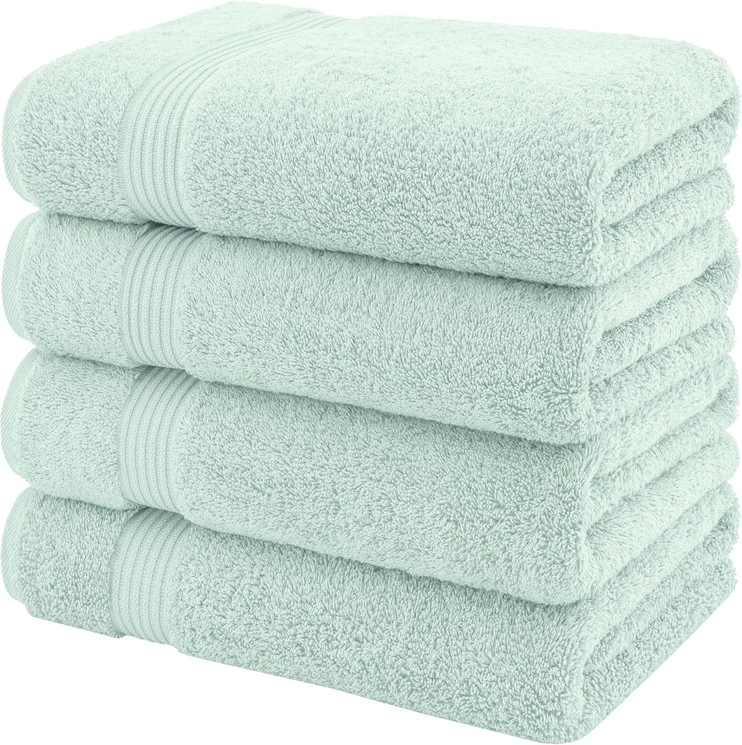 American Veteran Towel, 100% Cotton Turkish Bath Towels for Bathroom 4 Pack, 27x54 Extra Large Premium Soft Drying Bathroom Towels, Mint