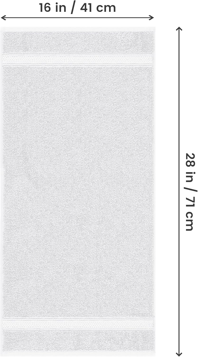 Utopia Towels 6 Pack Premium Hand Towels Set, 16 by 28 inches, 100% Ring Spun Cotton, Ultra Soft and Highly Absorbent 600GSM Towels for Bathroom, Gym, Shower, Hotel, and Spa, White
