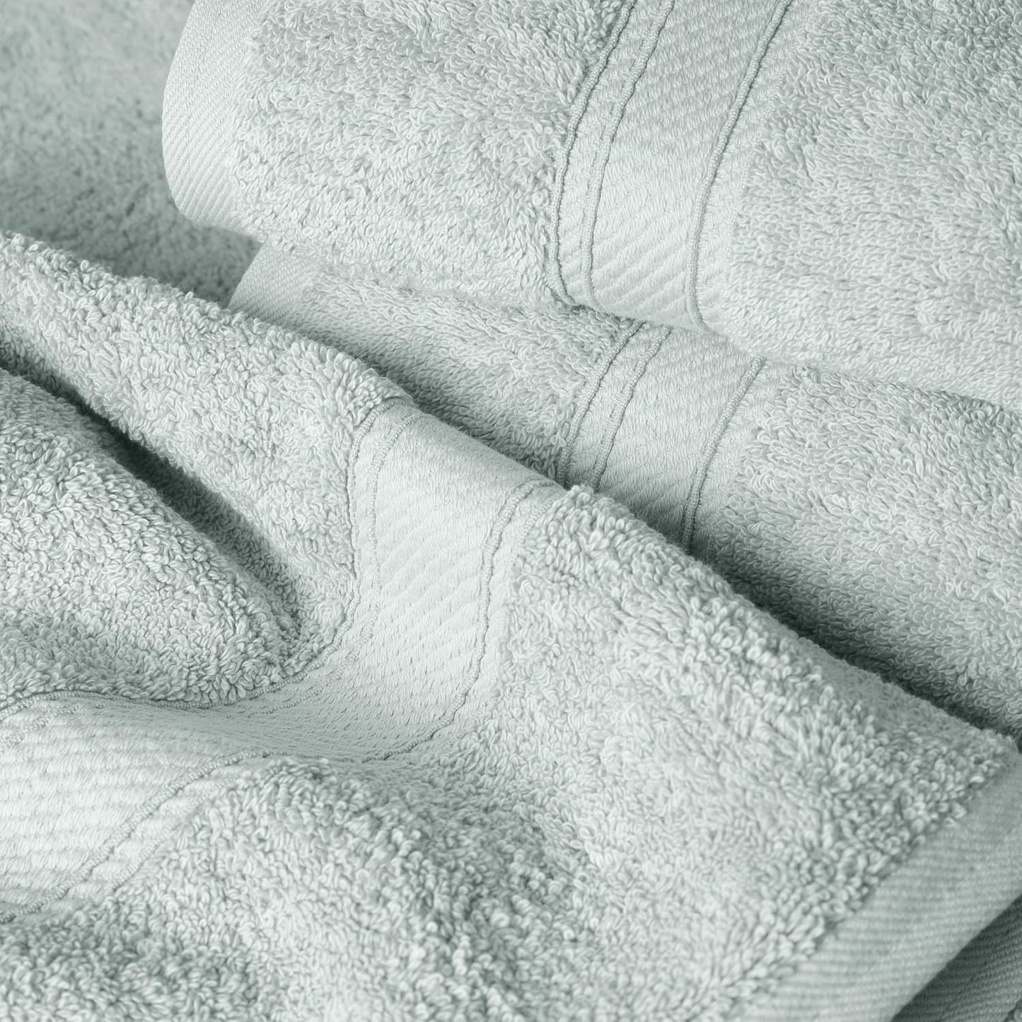 Superior Egyptian Cotton Pile 6 Piece Towel Set, Includes 2 Bath, 2 Hand, 2 Face Towels/Washcloths, Ultra Soft Luxury Towels, Thick Plush Essentials, Guest Bath, Spa, Hotel Bathroom, Sea Foam