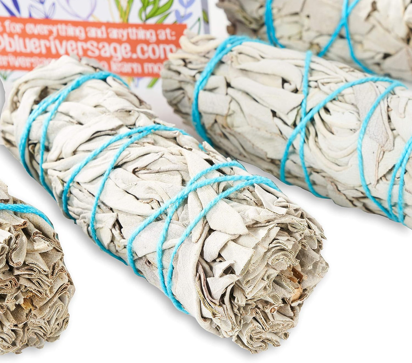 6 Pack White Sage ~ Sage Smudge Sticks for Smudging & Cleansing Energy ~ Bulk/Wholesale ~ Sustainably Grown (6 Pack)