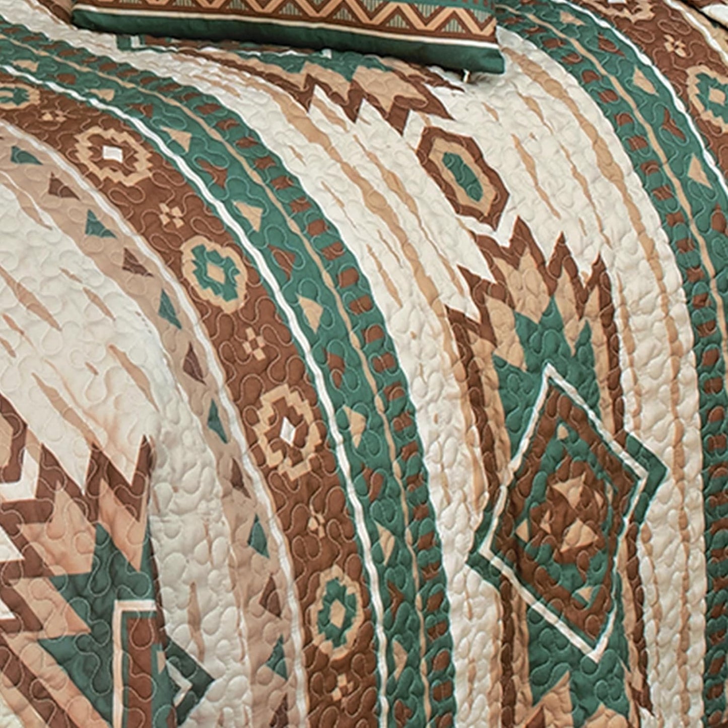 BLACK FOREST DECOR Spirit Walk Quilt Bed Set - Queen, Western Style, Lightweight Southwest Diamond Motif Bedding, Machine Washable