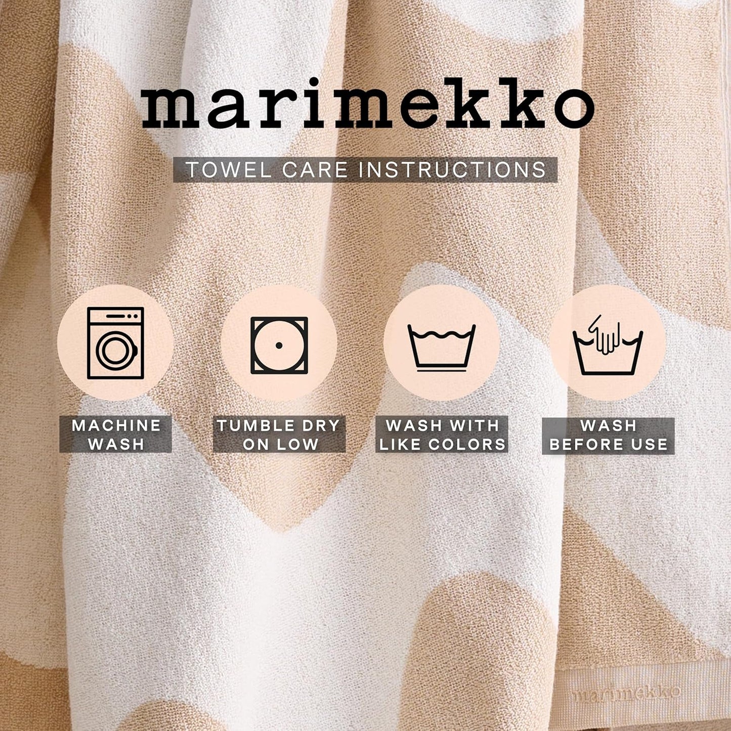 MARIMEKKO Melooni Terry Cotton Wash Cloth 12 x 12