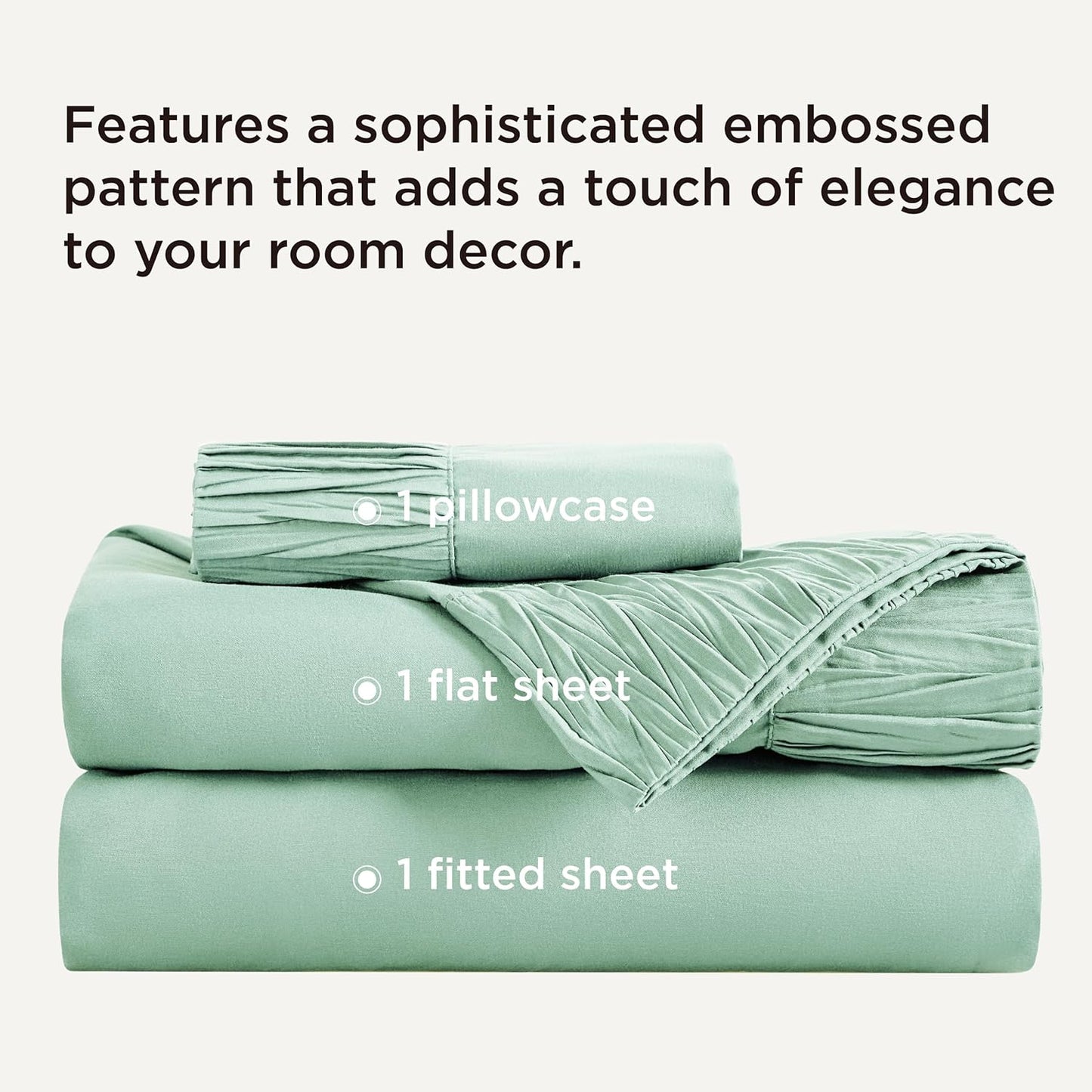 Bedsure Twin XL Sheet Sets Dorm Bedding - 3 Pieces Soft Extra Long Twin Sheets, Hotel Luxury, Easy Care Microfiber for Women, Men, Mint Green
