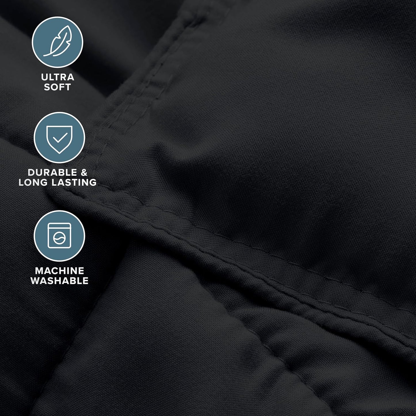 Bare Home Comforter Set - Oversized King Size - Ultra-Soft - Goose Down Alternative - Premium 1800 Series - All Season Warmth (Oversized King, Black)