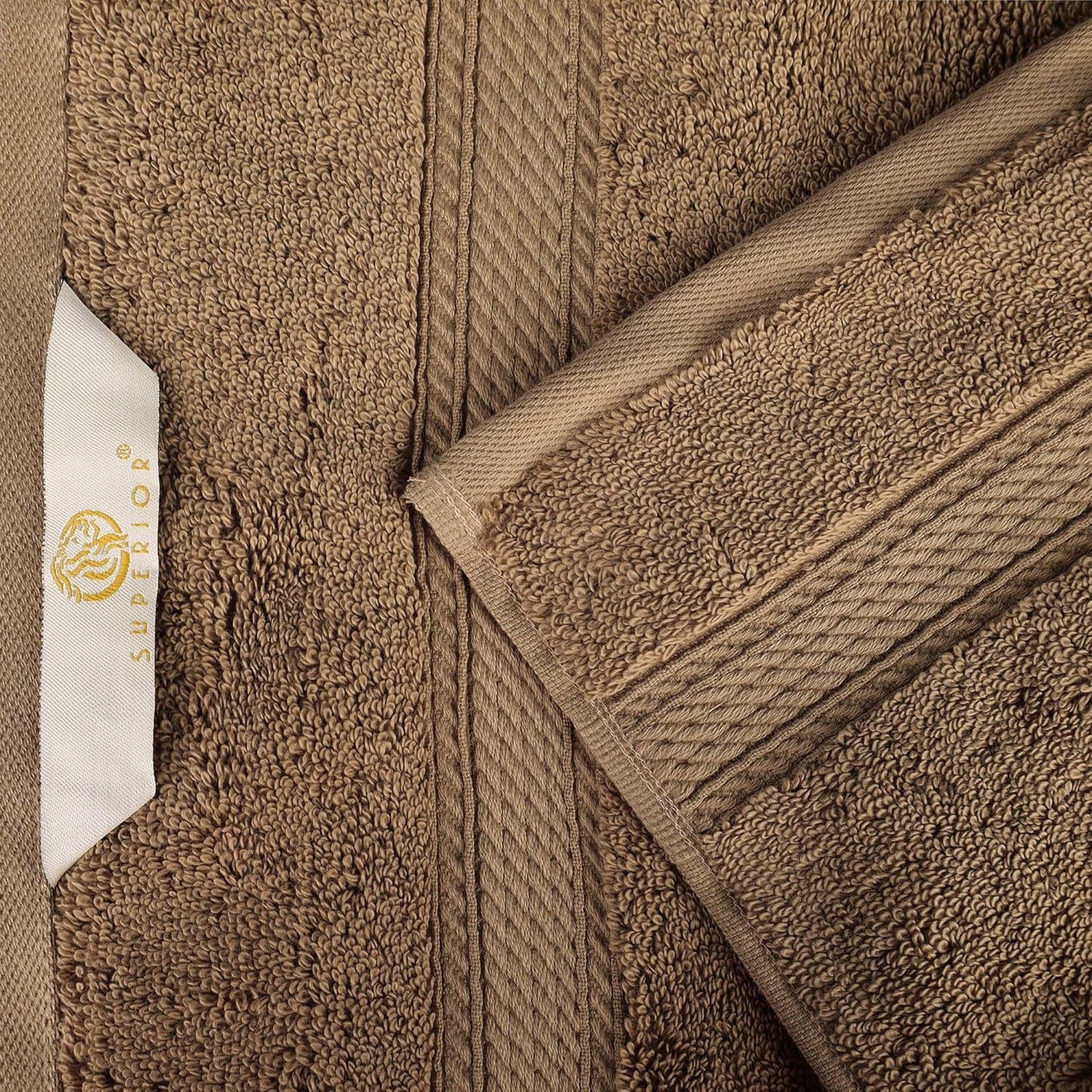 Superior Egyptian Cotton Pile Bath Sheet Set of 2, Ultra Soft Luxury Towels, Thick Plush Essentials, Absorbent Heavyweight, Guest Bath, Hotel, Spa, Home Bathroom, Shower Basics, Latte