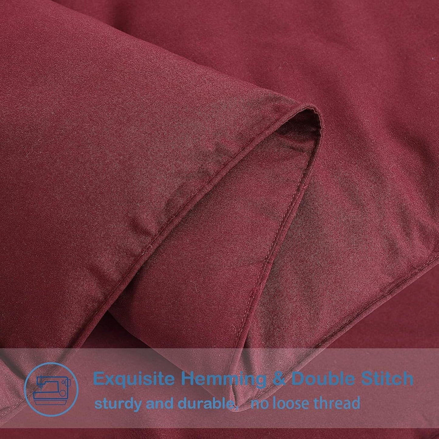 EASELAND Twin Size Down Alternative Comforter - Quilted Duvet Insert for All Seasons, Soft Lightweight with Corner Tabs, Summer Winter Warm Bedding, Burgundy 64×88 Inches
