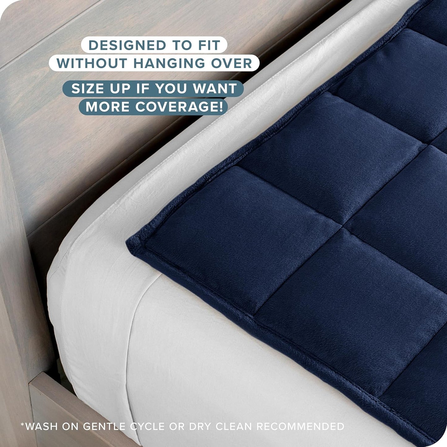 Bare Home Weighted Blanket Twin or Full Size 12lb (48"x72") for Adults - Minky Fleece - Premium Heavy Blanket Nontoxic Glass Beads (Dark Blue, 48"x72")