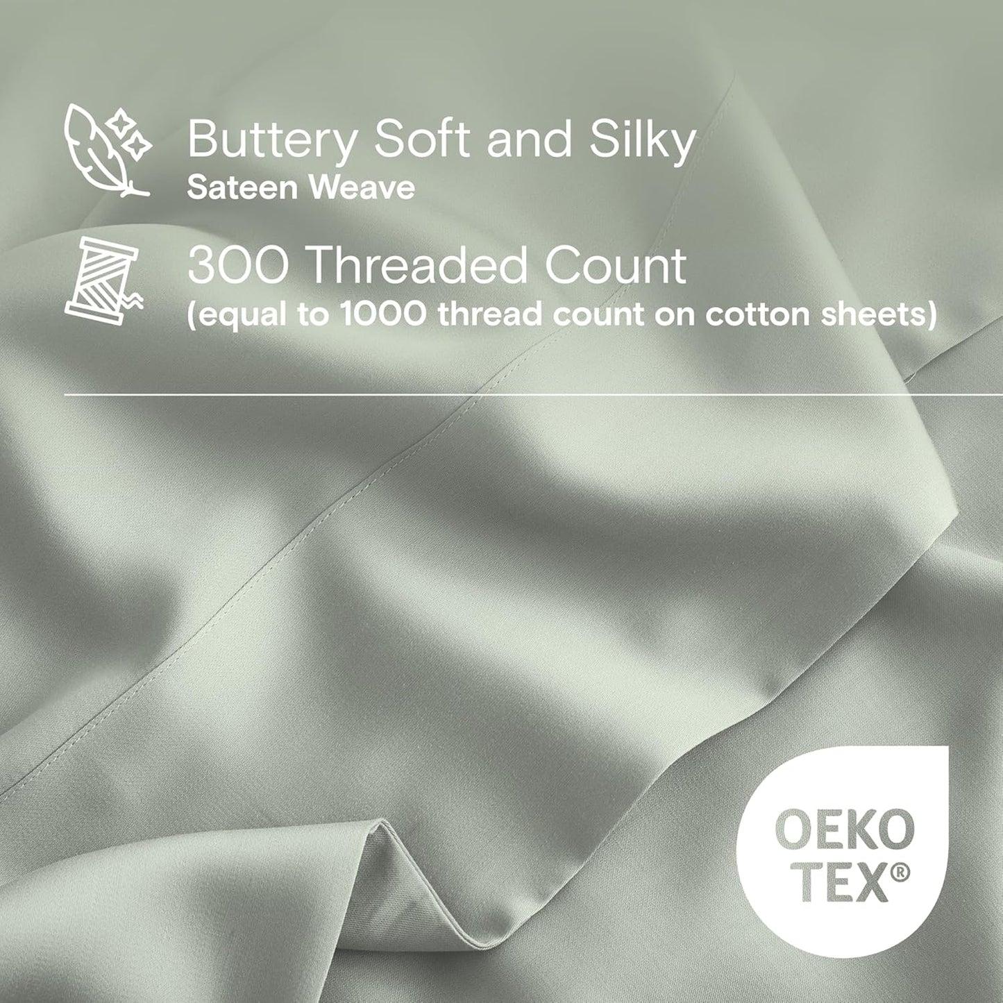 DOZ Duvet Cover Set, 100% Viscose derived from Bamboo, Organically Grown, Buttery Soft, Cooling Duvet Covers, High GSM, 1 Duvet Cover and 1 Pillowcase, 70"x90" (Sage, Twin/Twin XL)