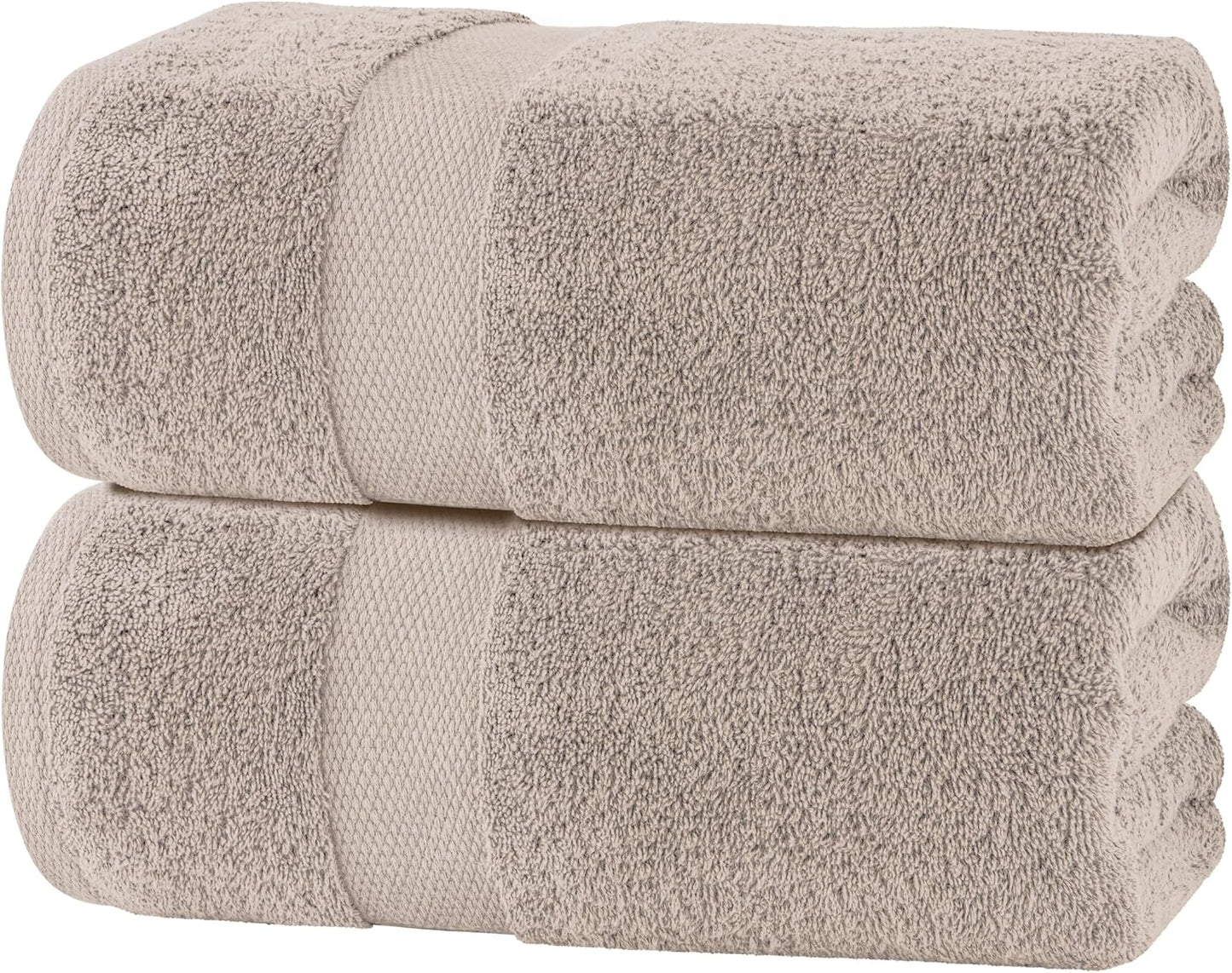 White Classic Luxury Soft Bath Sheet Towels - 650 GSM Cotton Luxury Towels Extra Large 35x70 | Highly Absorbent and Quick Dry | Hotel Quality, Taupe, 2 Pack