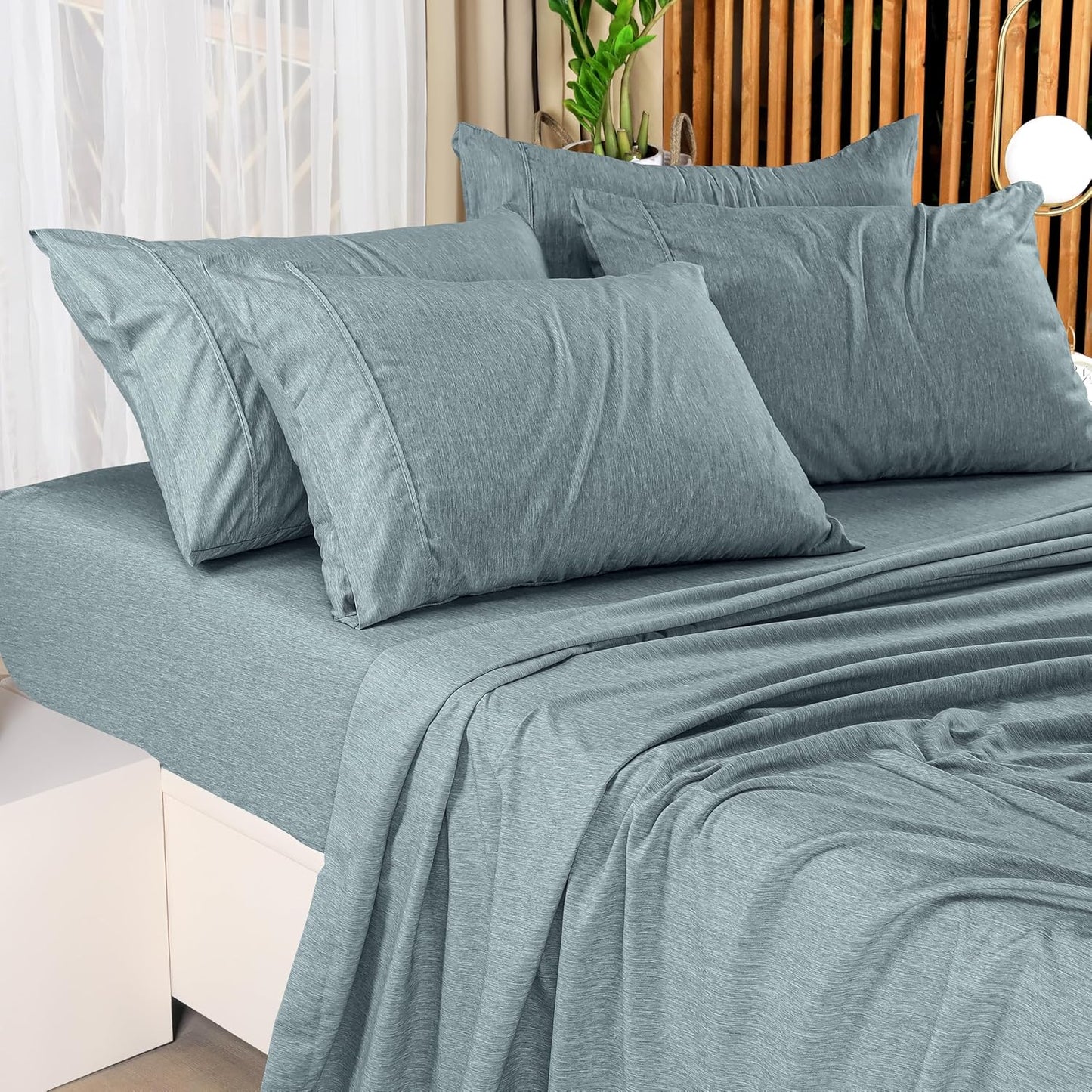 Utopia Bedding King Sheet Set – 4 Piece Bed Sheets for King Size Bed, Soft and Breathable Microfiber, Includes 1 Fitted Sheet, 1 Flat Sheet and 2 Pillowcases (Heather Grey)