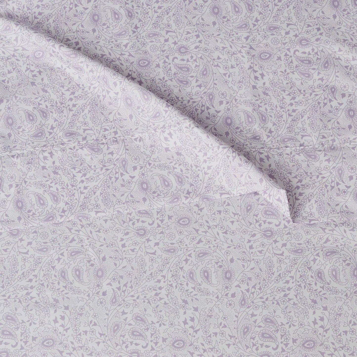 Amazon Basics Lightweight Super Soft Easy Care Microfiber Bed Sheet 3 Piece Set with 14" Deep Pockets - Twin XL, Lavender Paisley (Pack of 4)