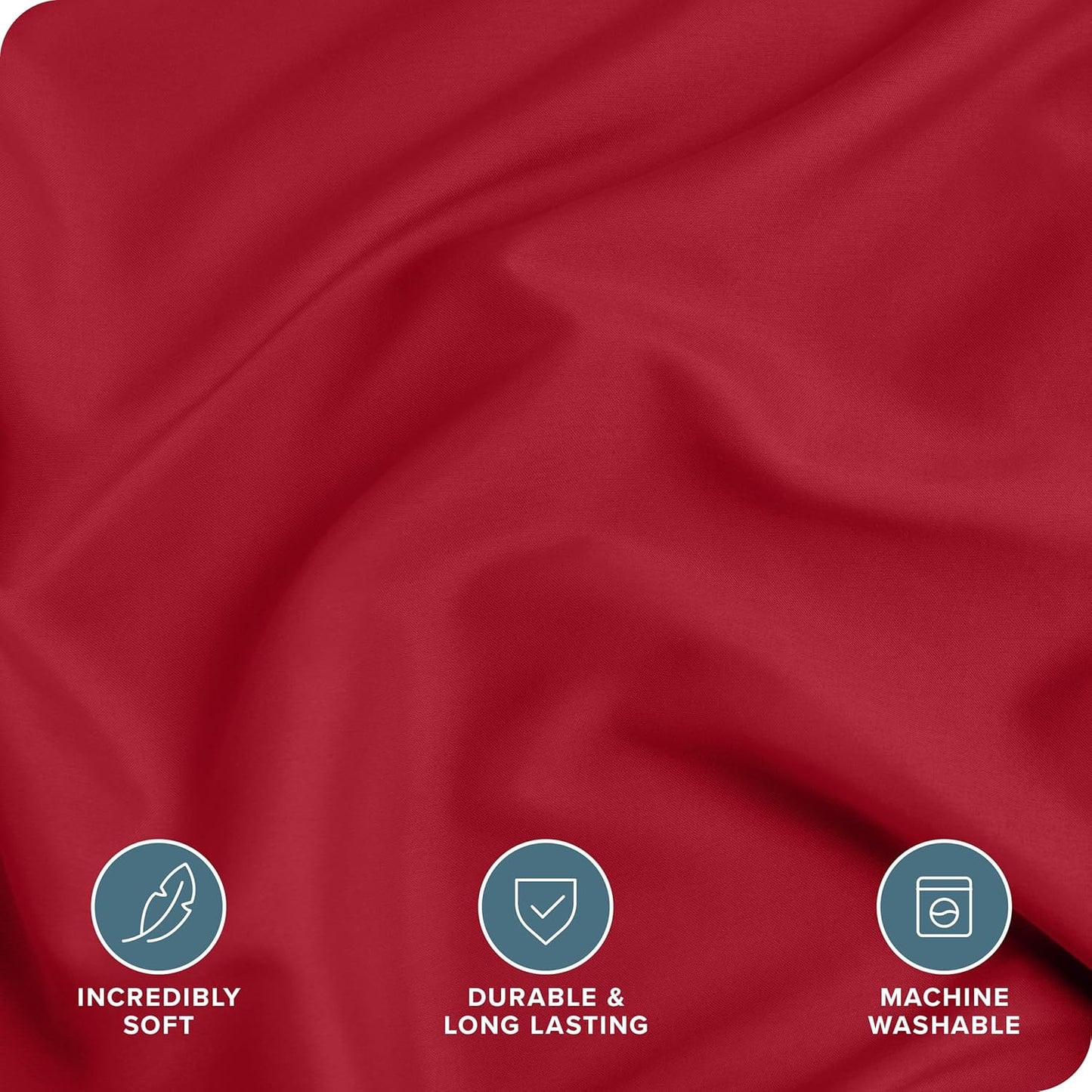 Bare Home Bedding Duvet Cover King Size - Premium 1800 Super Soft Collection - Lightweight, Cooling - Soft Breathable Bedding Duvet Cover (King, Red)