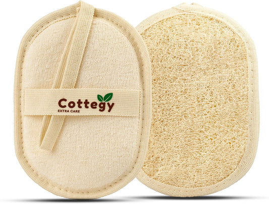Egyptian Loofah Exfoliating Scrubber - Natural Loofah Exfoliating Body Scrubber - 1 Count (Pack of 2) | Eco-Friendly Bath & Shower Sponge for Face & Body | 100% Natural, Ideal for Men & Women