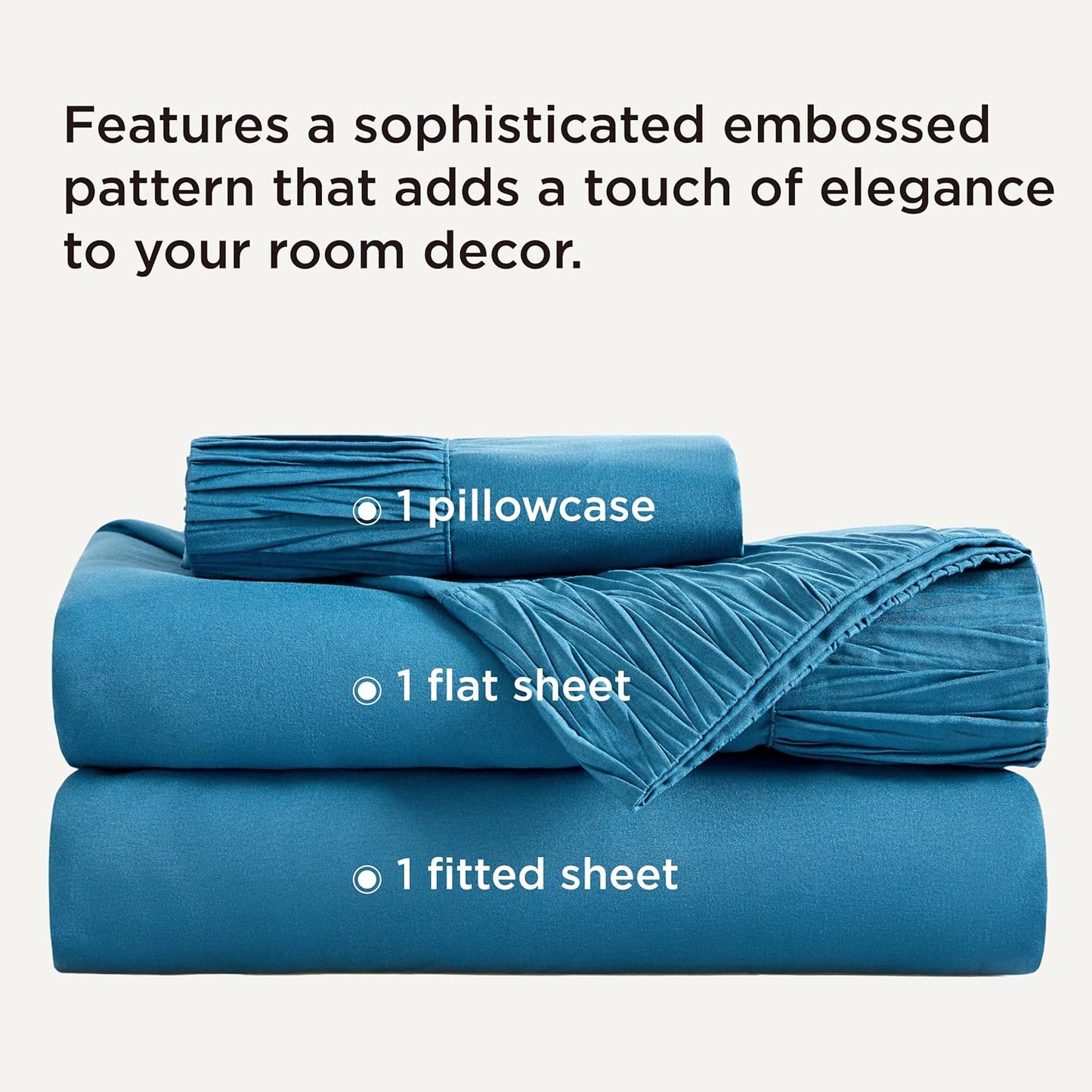 Bedsure Twin XL Sheet Sets Dorm Bedding - 3 Pieces Soft Extra Long Twin Sheets, Hotel Luxury, Easy Care Microfiber for Women, Men, Teal Blue