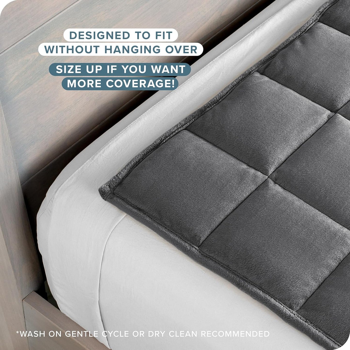 Bare Home Weighted Blanket Full or Queen Size 15lb (48" x 72") for Adults - Minky Fleece - Premium Heavy Blanket Nontoxic Glass Beads (Grey, 48"x72")