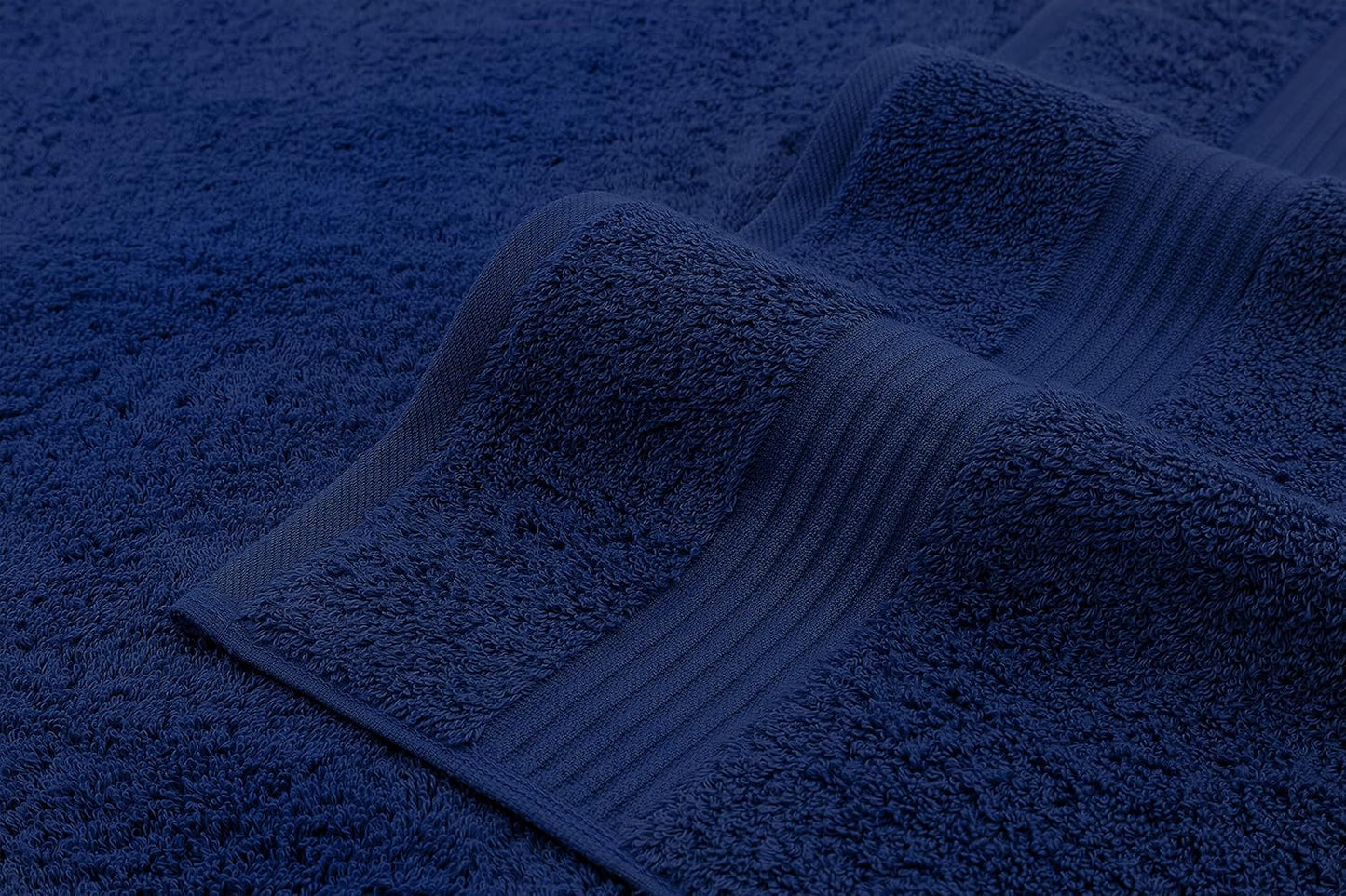 American Veteran 100% Cotton Turkish 6 Piece Luxury Towel Set - 2 Bath, 2 Hand, 2 Washcloths in Navy Blue