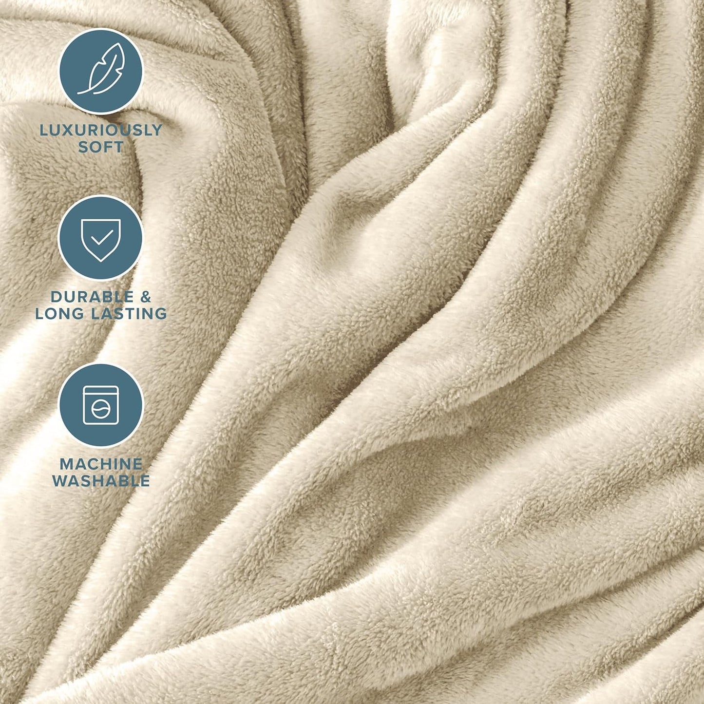 Bare Home Fleece Blanket - King Size - Ultra-Soft Lightweight for Bed, Sofa, and Couch - Luxury Microplush - Cozy Warm Blanket (King, Oyster)