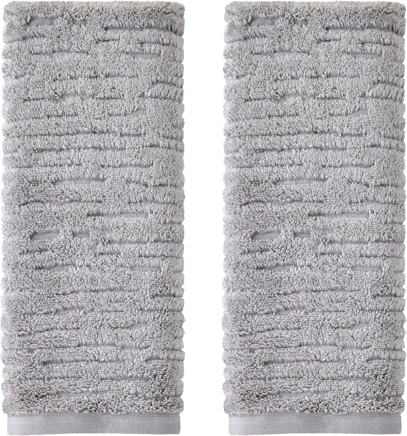 SKL Home CloudSoft Cotton Luxury Hand Towel 2pc Set for Bath/Kitchen/Bar & Gift, Gray