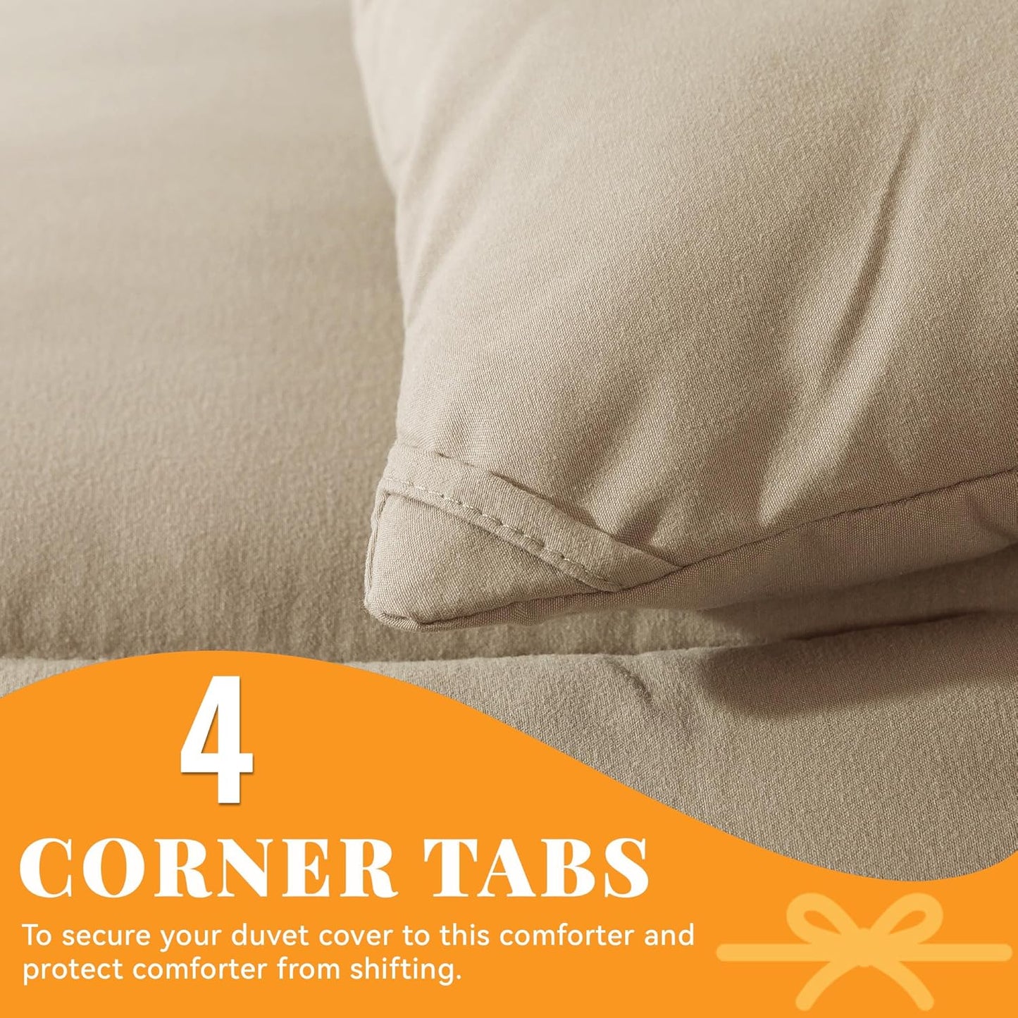 Cosybay Down Alternative Comforter (Beige, Queen) - Lightweight Soft Quilted Queen Size Bed Comforter - Duvet Insert with Corner Tabs -Summer Warm Fluffy, 88x92inches