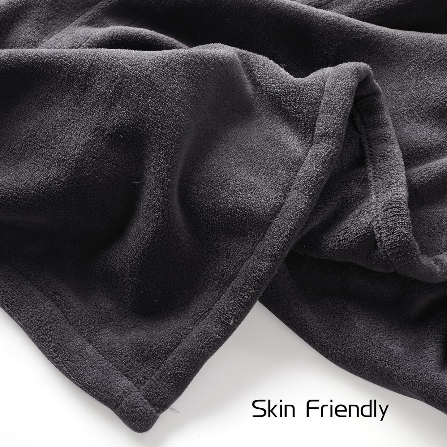 Electric Heated Blanket 50"x60" Throw Size, Soft Coral Fleece with 4 Heating Levels and 3 Hours Auto-Off, Machine Washable, Cozy Plush Fabric for Home, Dark Gray