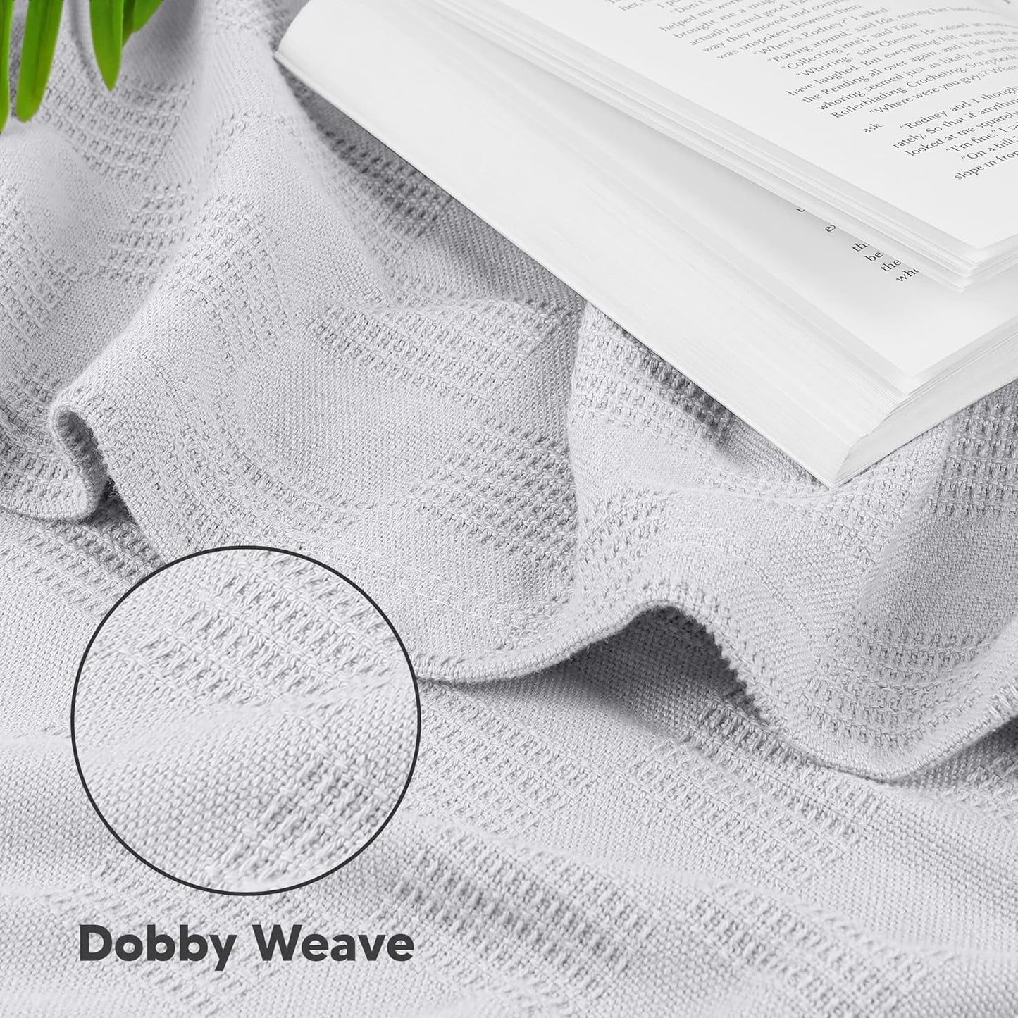 Utopia Bedding Silver 100% Cotton Blanket [Twin Size - 90x72 Inch] 350GSM Lightweight, Soft and Breathable Thermal Blanket for All Seasons