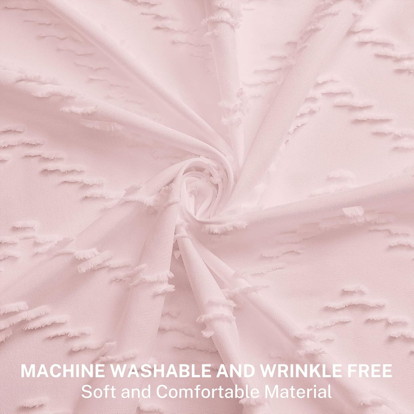 Extra Long Shower Curtains 72 x 84 Inches Tufted Chevron Pink Shower Curtains Fabric for Bathroom Modern Shabby Chic Waterproof Cloth Shower Curtain
