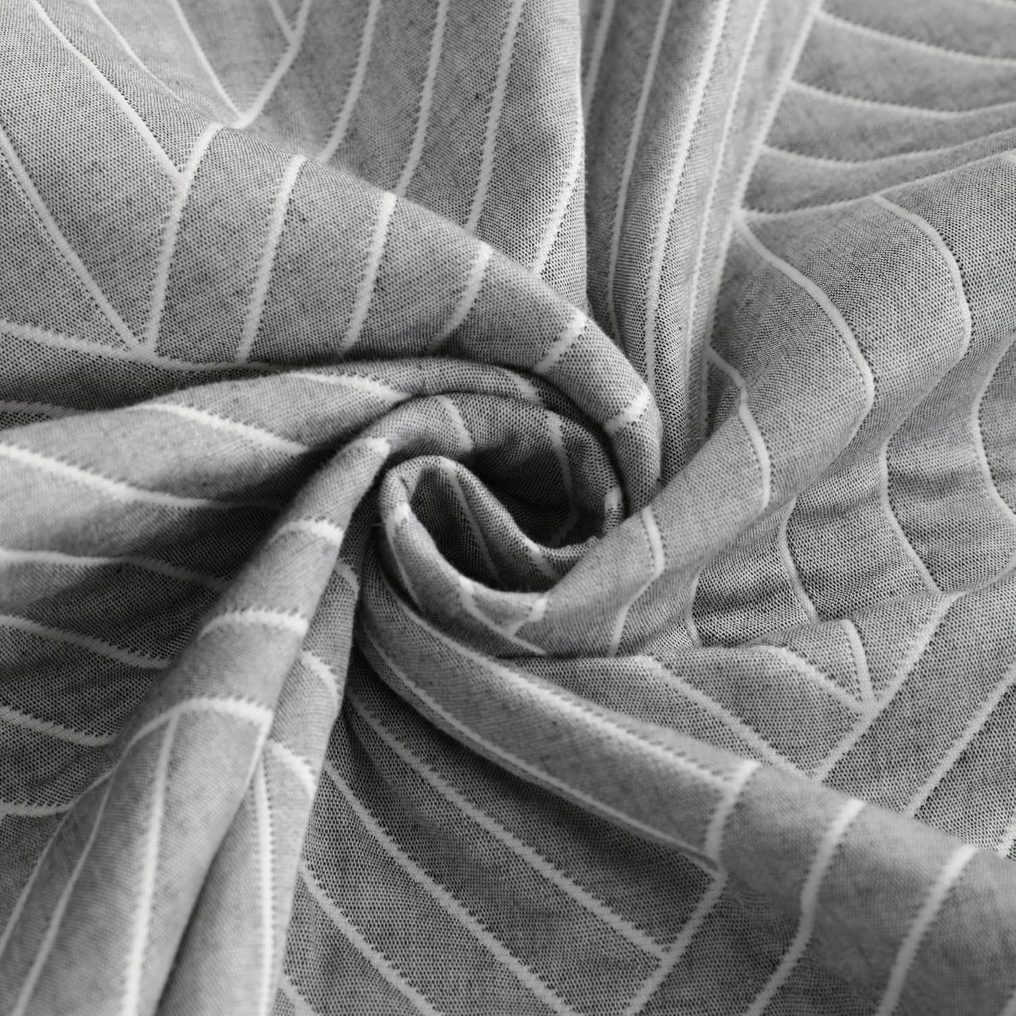 NTBAY 3 Layers Cotton Muslin 88x92 Queen Bed Blanket, Super Soft Breathable Thermal Yarn Dyed Quilt for Adults, Perfect Lightweight Blanket for Couch Sofa Bed All Seasons, Grey Volleyball