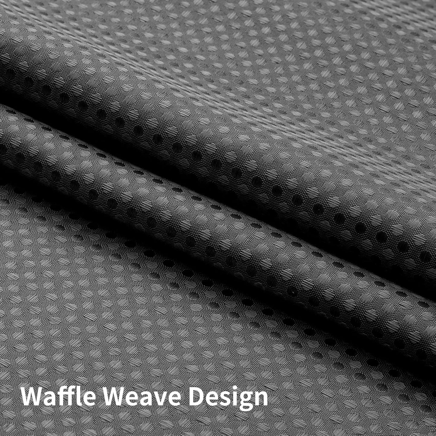 Colorful Star No Hook Shower Curtain with Snap in Fabric Liner, Waffle Heavy Duty Thick Shower Curtains with Mesh Top Window, Hotel Style Waterproof Bathroom Curtain Set, 72'' x 87'', Charcoal Grey