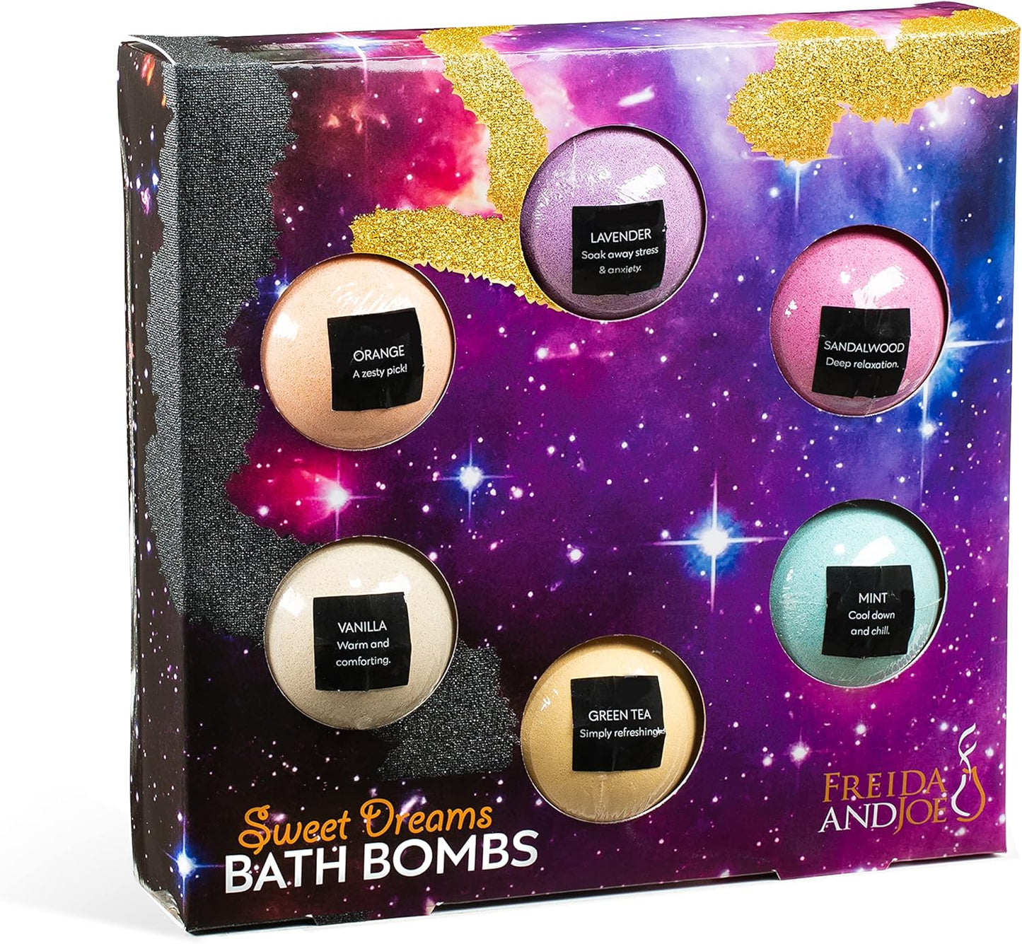 Sweet Dreams Aromatherapy Relaxing Bath Bomb Gift Set for Women - 6 Bomb Bath Fizzers at 4OZ or 113g per Bubble & Spa Bath Gifts