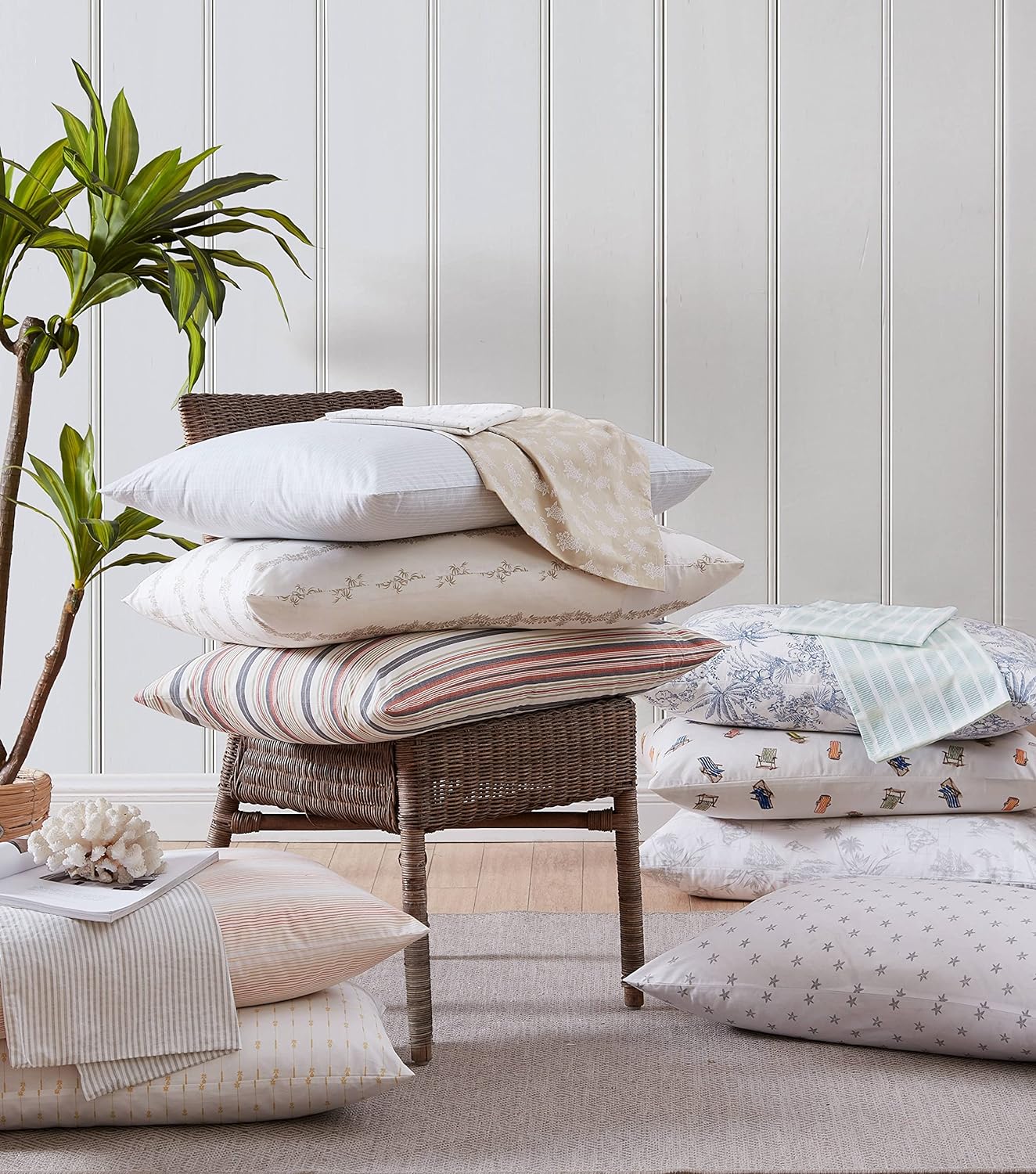 Tommy Bahama - Queen Sheets, Cotton Percale Bedding Set, Crisp & Cool, Stylish Bedding Set (Off The Grid Green, Queen)