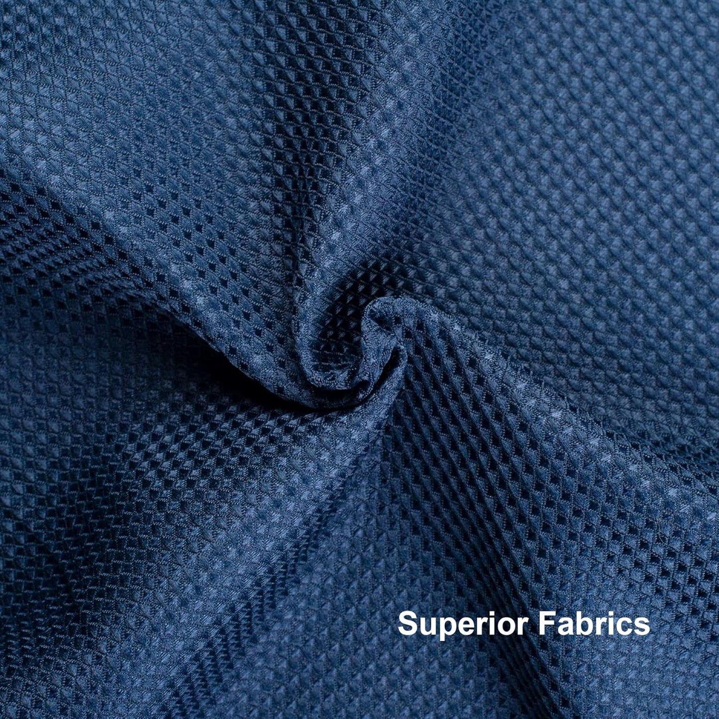 AmazerBath Waffle Shower Curtain, Navy Blue Fabric Shower Curtain with Waffle Weave, Heavy Duty Hotel Quality, 72 x 72 Inches