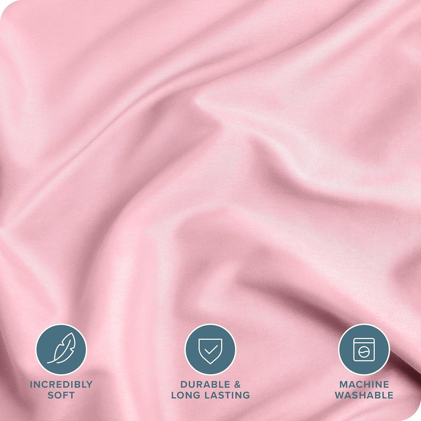Bare Home Bedding Duvet Cover Queen Size - Premium 1800 Super Soft Collection - Lightweight, Cooling - Soft Breathable Bedding Duvet Cover (Queen, Light Pink)