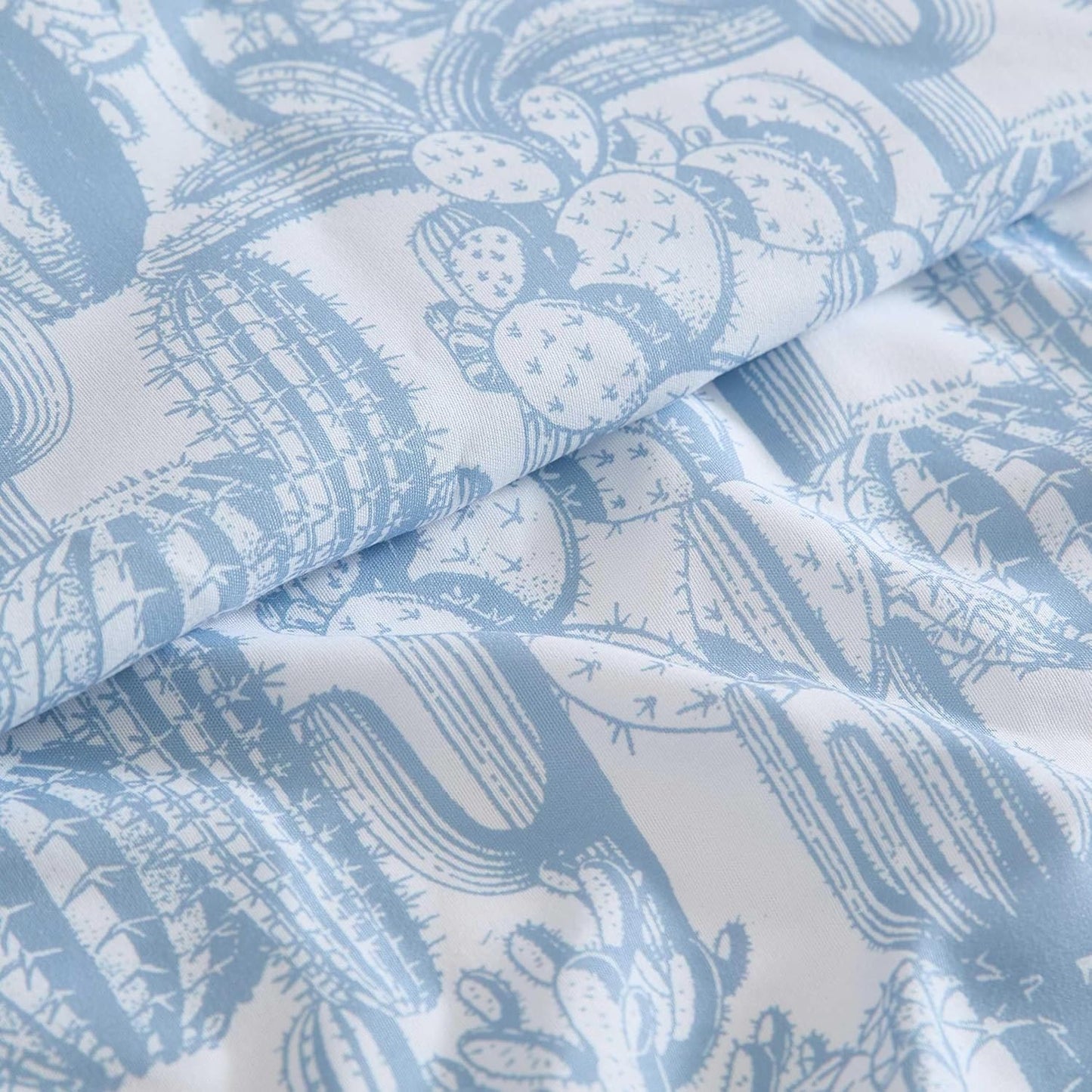 Wrangler - King Bed Sheets, Ultra-Soft & Lightweight Bedding with Matching Pillowcases, Lightweight Bed Set for All Season Comfort, Oeko-Tex Certified (Cactus Toile Blue)