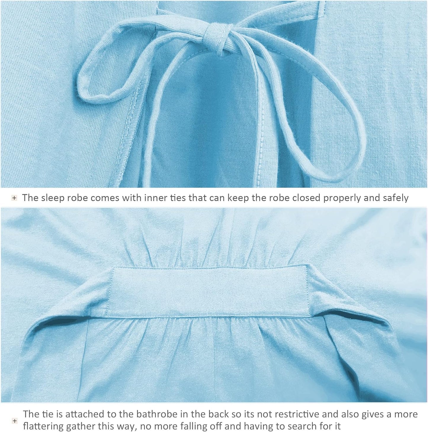 COLORFULLEAF Womens Bamboo Short Robes Lightweight Kimono Cotton Robe Soft Knit Bathrobe Ladies Loungewear with Pockets