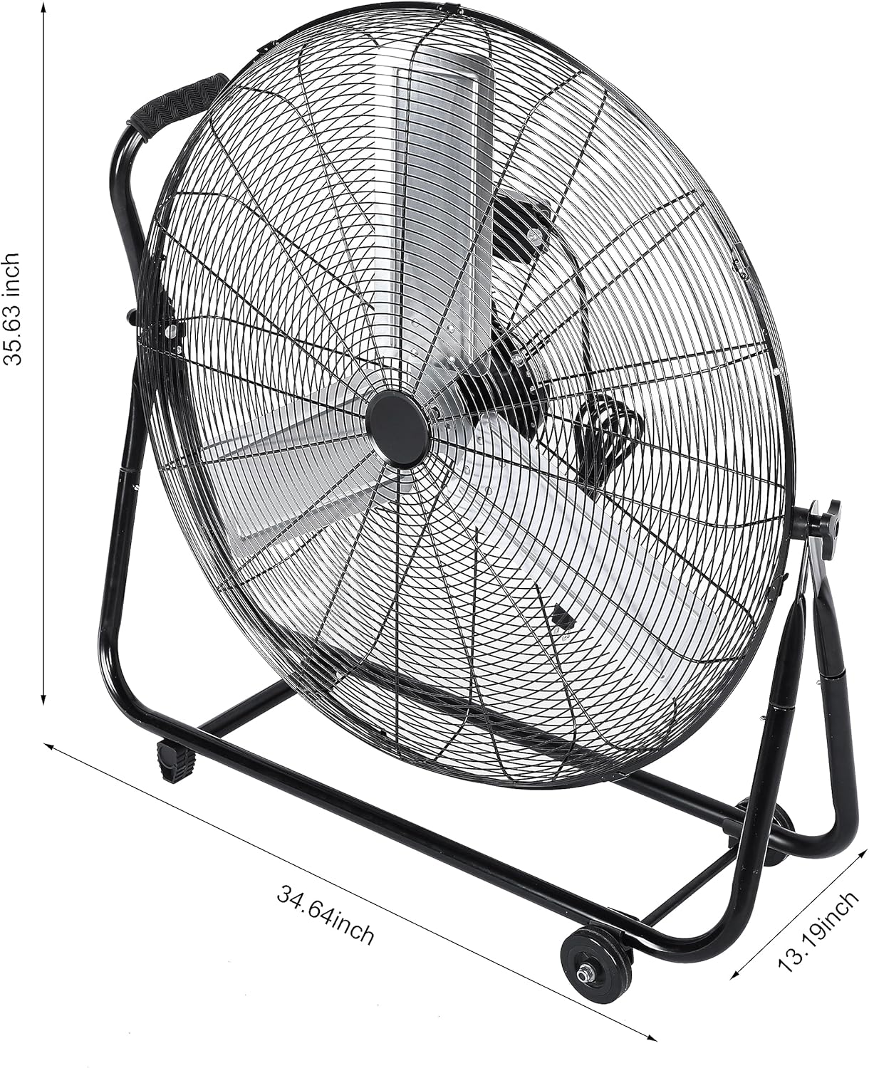 Simple Deluxe Dynamic 30-Inch Floor Fan with Roll Booster - Industrial-Grade Airflow, 360 Degree Adjustable Tilt, and Portable Design for Rapid Cooling and Flexible Air Circulation
