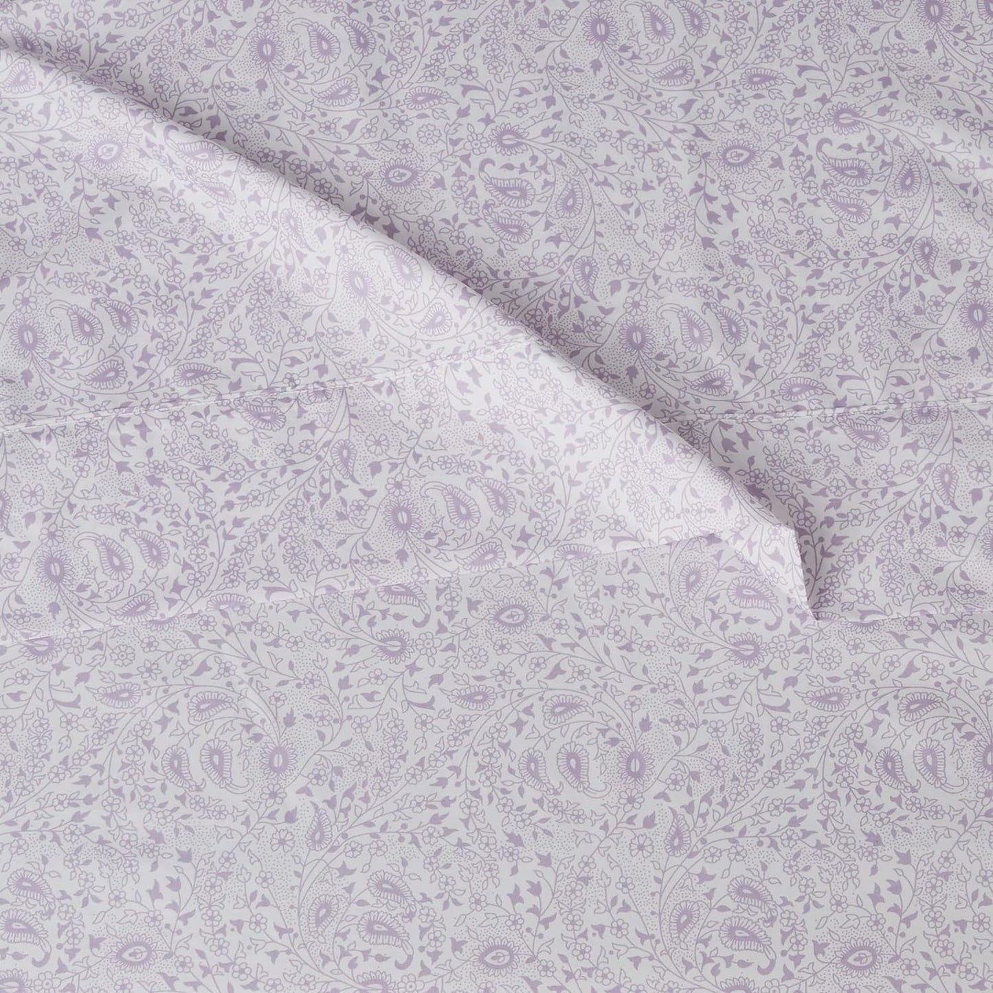 Amazon Basics Lightweight Super Soft Easy Care Microfiber Bed Sheet Set with 14" Deep Pockets - Full, Lavender Paisley