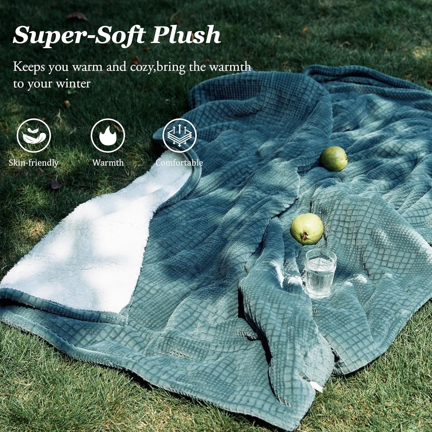 Heated Blanket Electric Blanket Throw 50''X60''-Heating Throw with 9 Heat Settings-2-10 Hours Auto Off,ETL Certified,Machine Washable (Green)