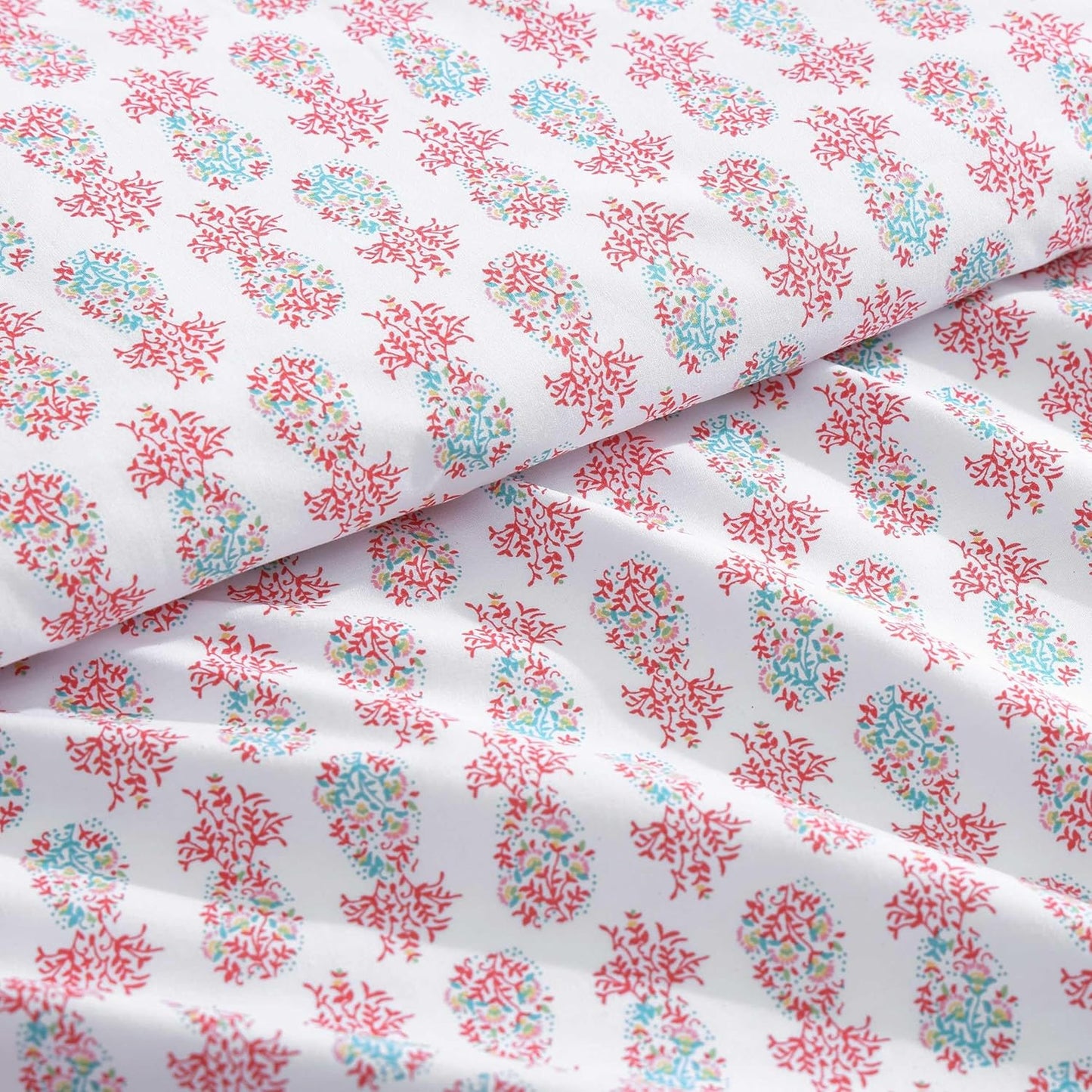 Tommy Bahama - Queen Sheets, Cotton Percale Coastal Bedding Set with Matching Pillowcases, Crisp & Cool, Coastal Room Essentials (Pineapple Splash Pink, Queen)