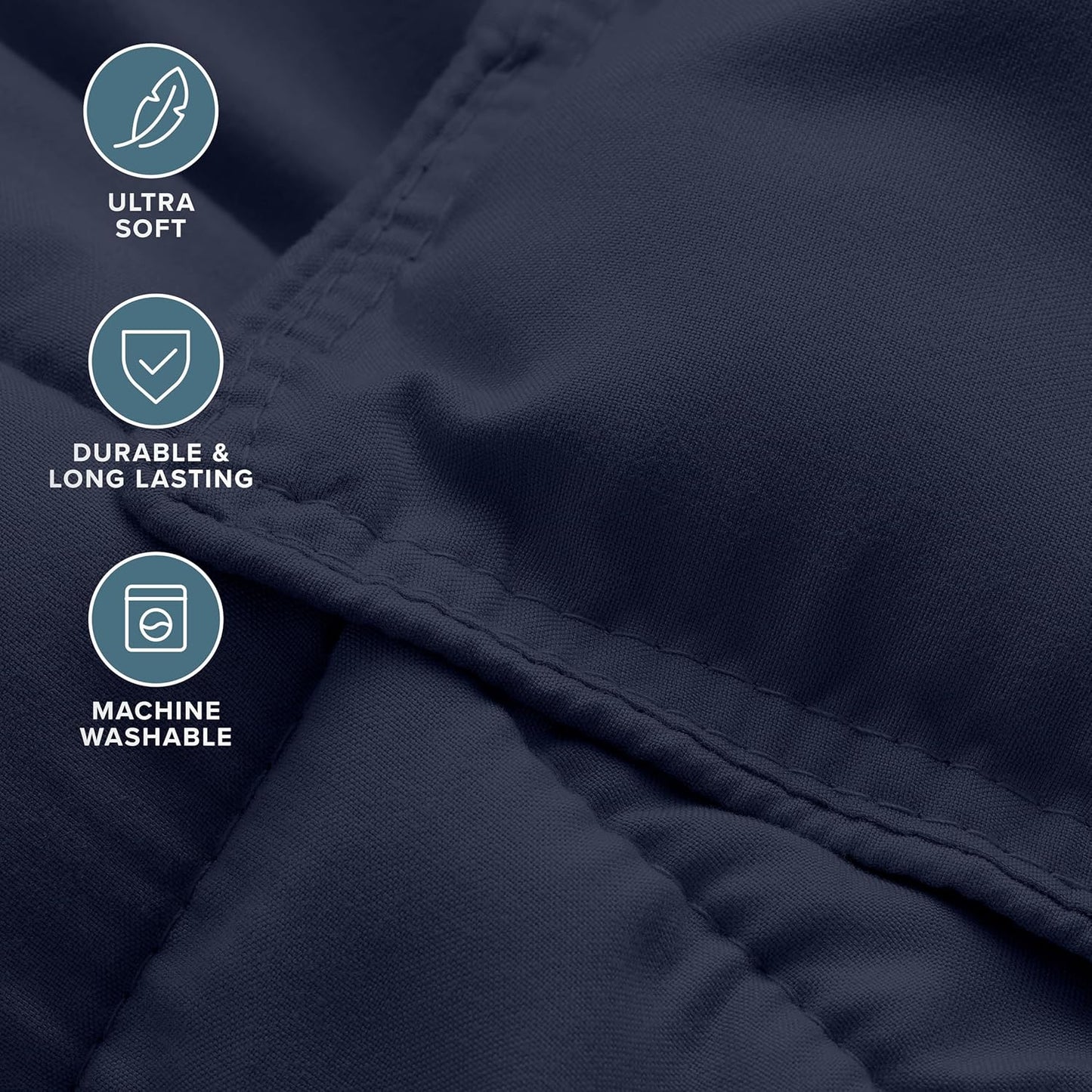 Bare Home Comforter Set - Queen Size - Ultra-Soft - Goose Down Alternative - Premium 1800 Series - All Season Warmth (Queen, Midnight)