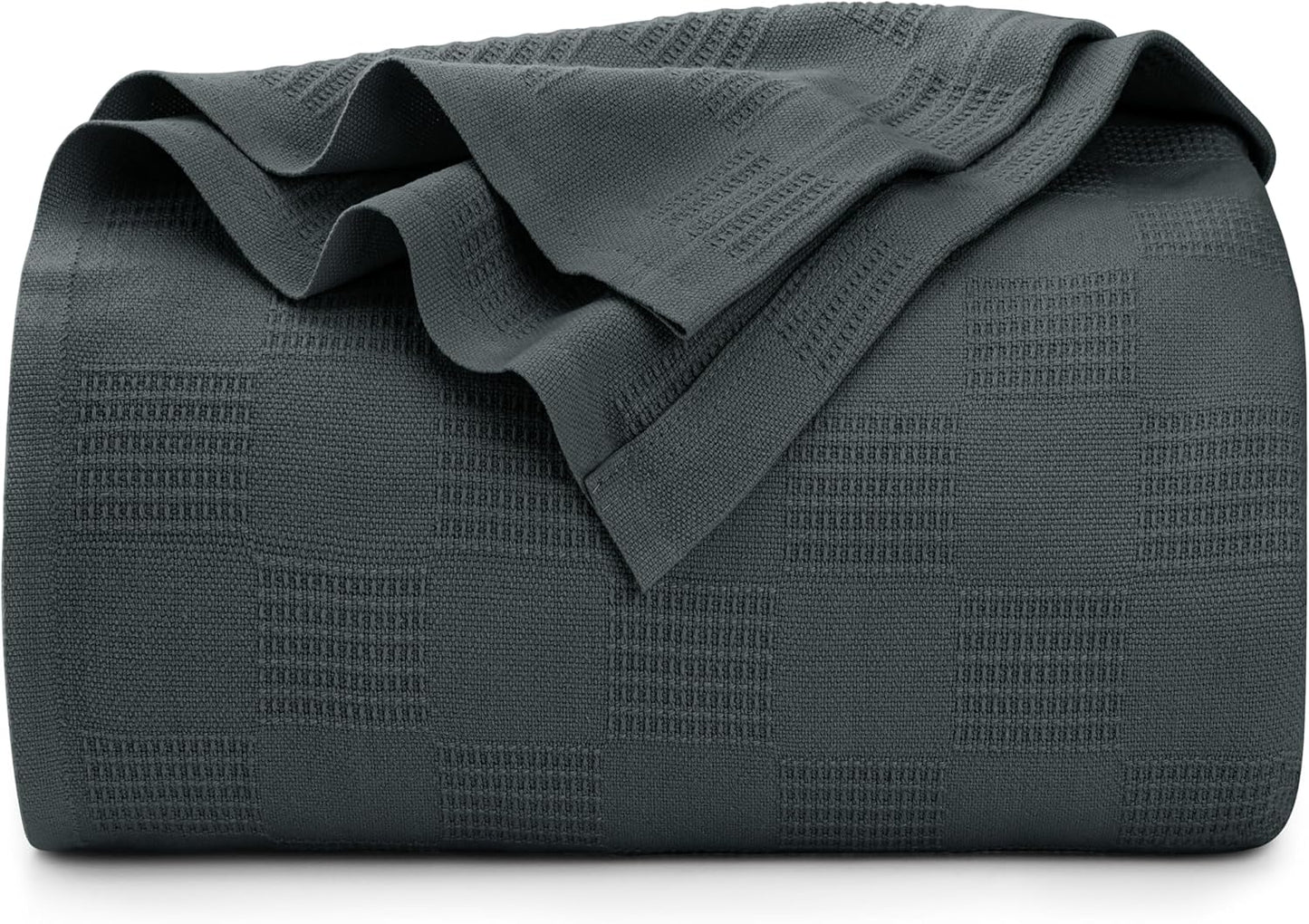 Utopia Bedding Smoke Gray 100% Cotton Blanket [Twin Size - 90x72 Inch] 350GSM Lightweight, Soft and Breathable Thermal Dorm Bed Blanket for All Seasons