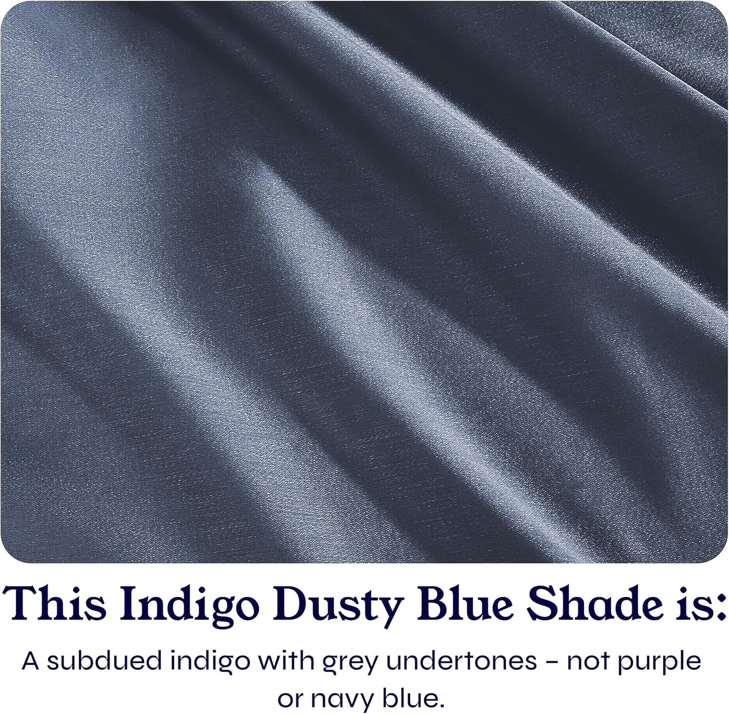 California Design Den 3 Pc Duvet Cover Set - Winner Good Housekeeping Best Bedding Awards 2025, 400 Thread Count Sateen, 100% Cotton Cooling Duvet Cover, Button Closure,Corner Ties - Indigo Dusty Blue
