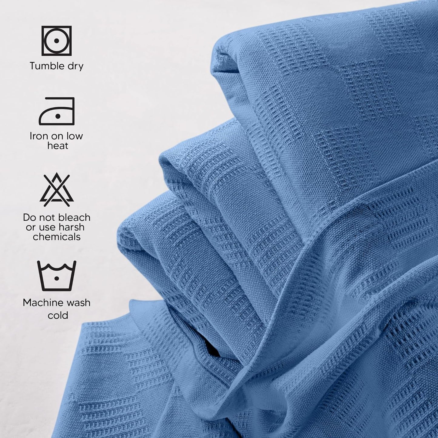 Utopia Bedding Wedgewood 100% Cotton Blanket [Queen Size - 90x90 Inch] 350GSM Lightweight, Soft and Breathable Thermal Blanket for All Seasons